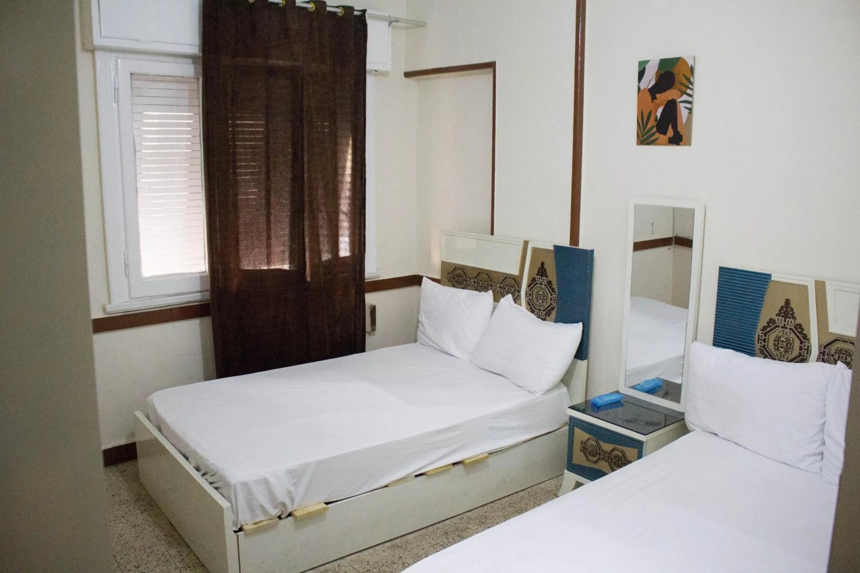 Bed in cairo view hotel