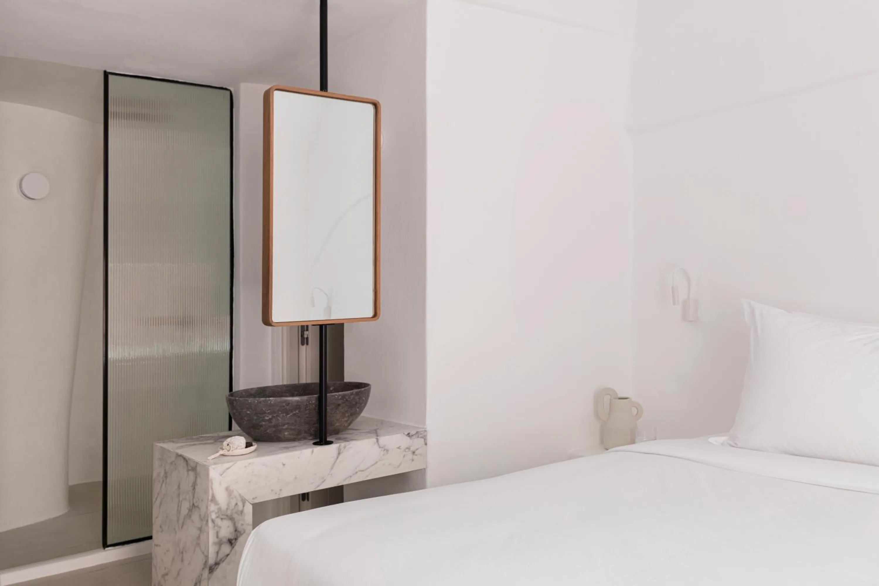 Bathroom, Bed in CASASUNSHA Hybrid Retreat Santorini