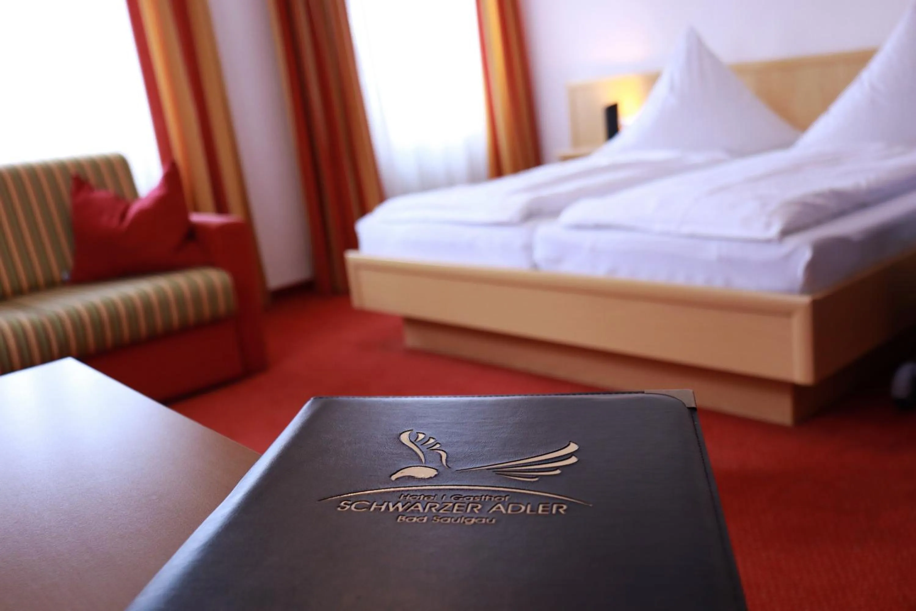 Bed in Hotel Restaurant Schwarzer Adler