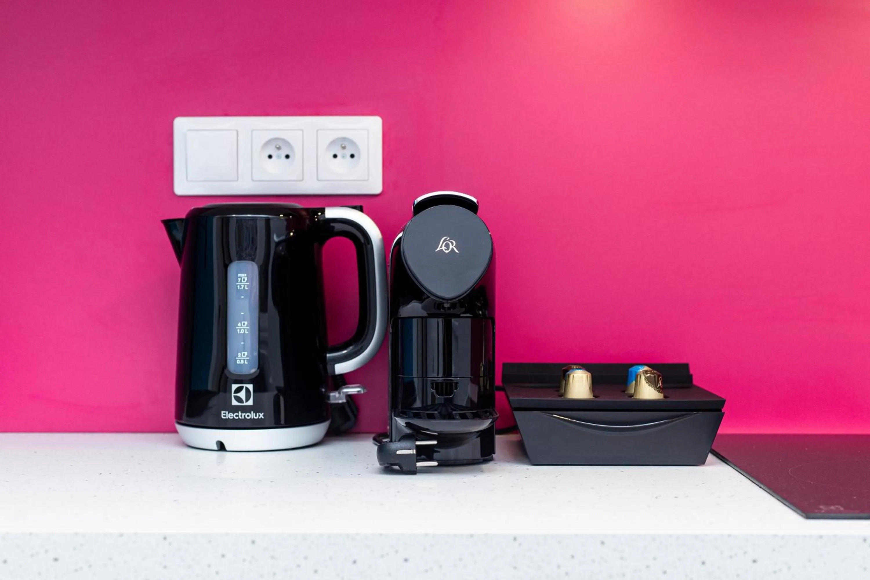 Kitchen or kitchenette in Family Apartments by ASTORIA Hotel & Medical Spa