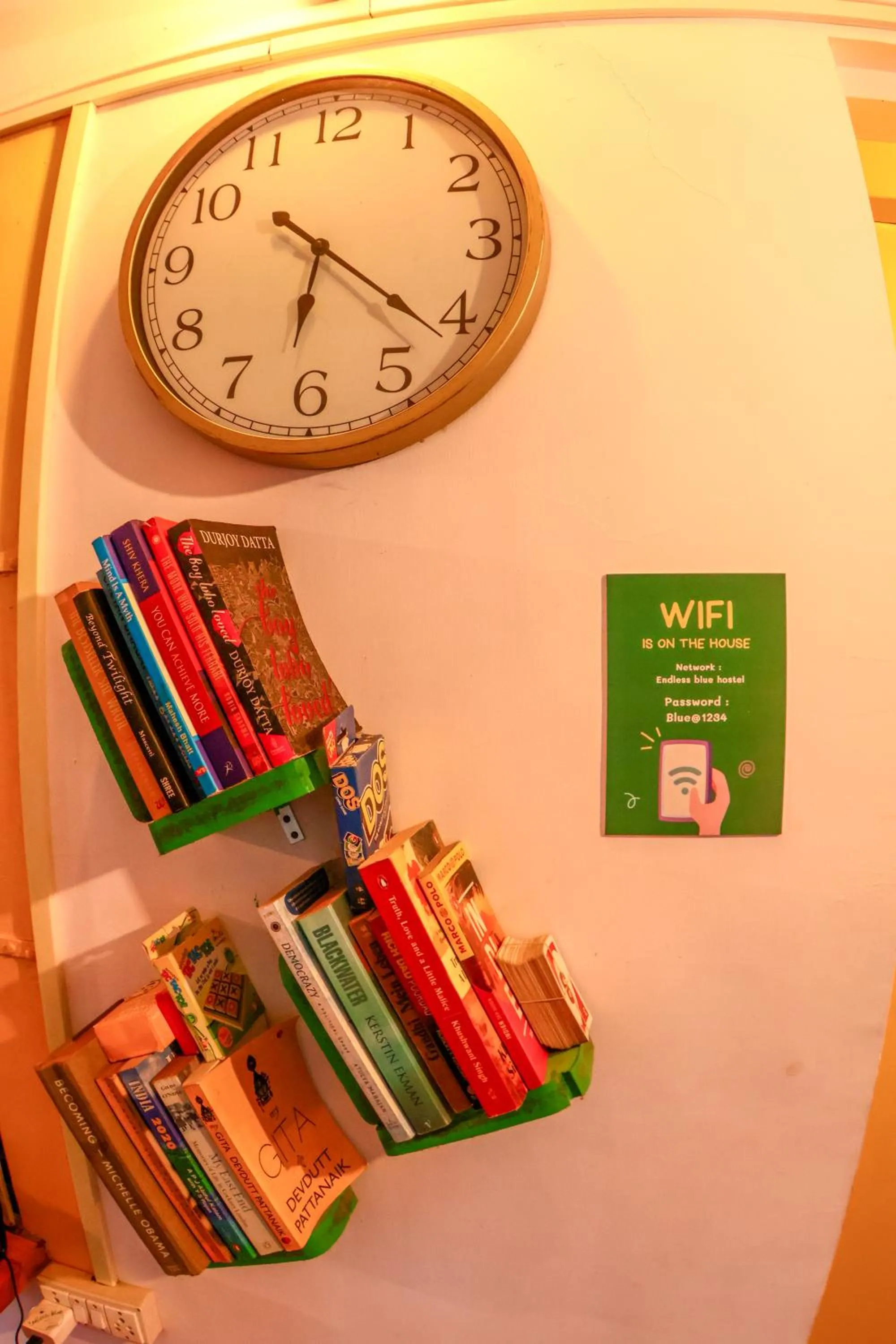 Library in Endless Blue Hostel