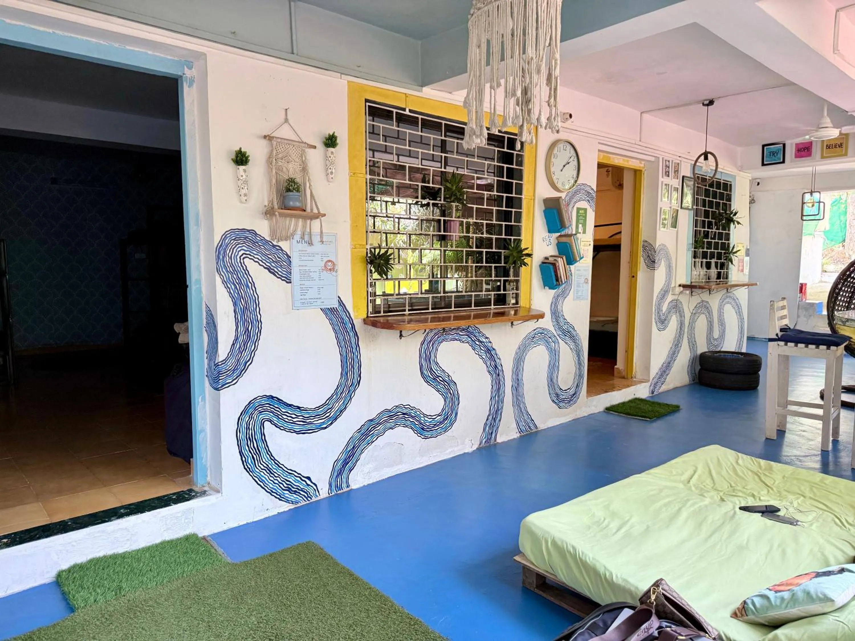 Seating area in Endless Blue Hostel