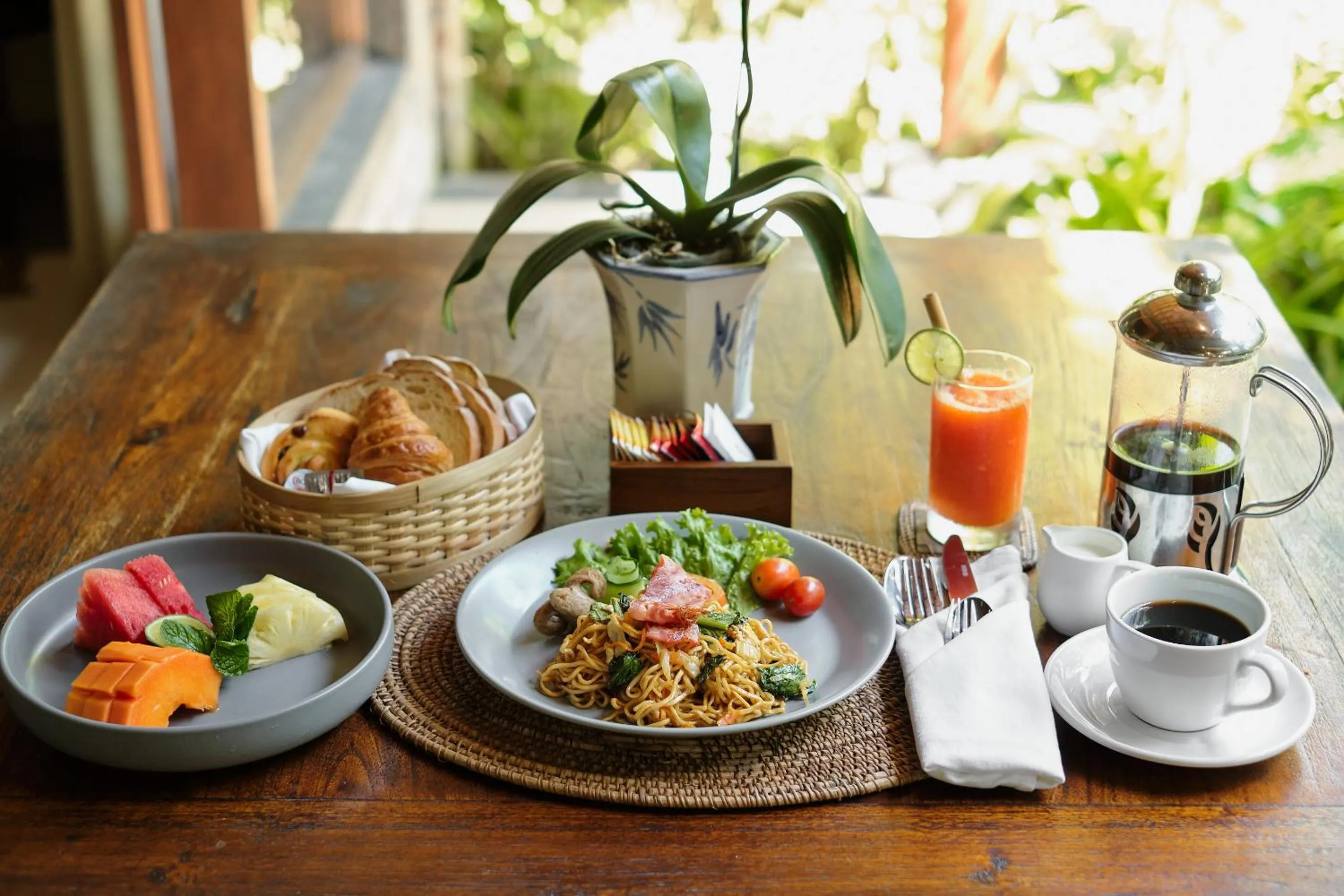 Asian breakfast in Teja Lokha Ubud Villa