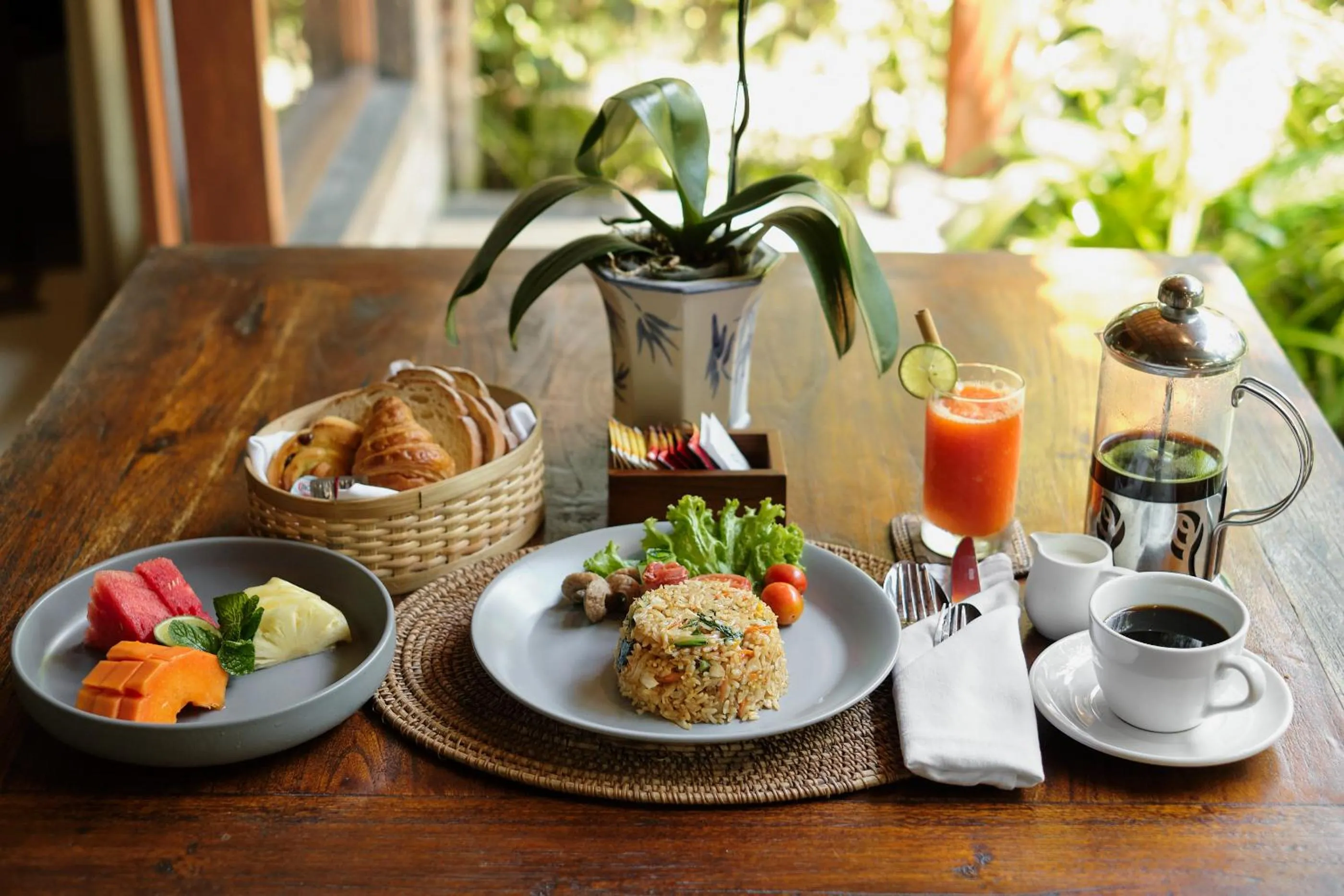 Asian breakfast in Teja Lokha Ubud Villa