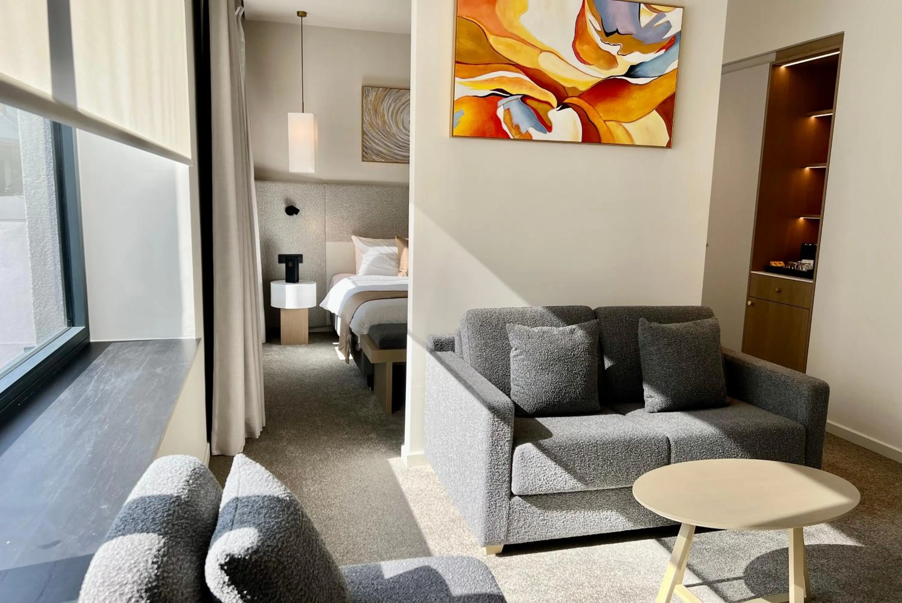 Seating area in OPO Hotel