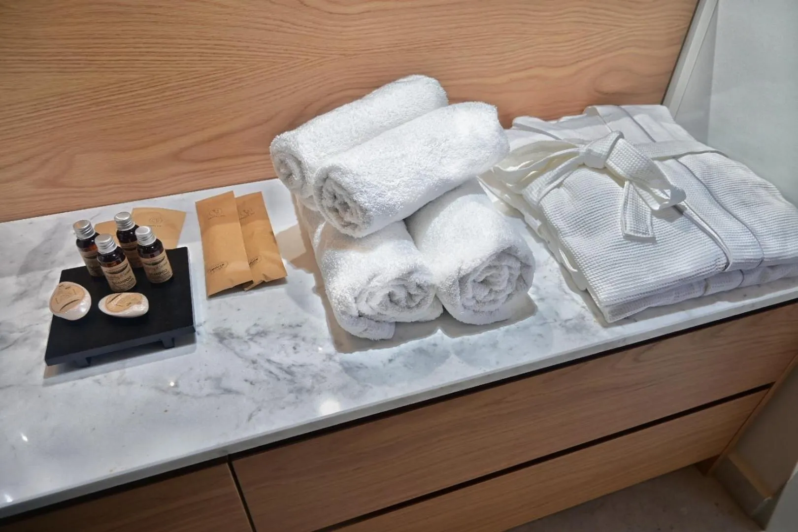 towels, Bed in Balance Accommodation