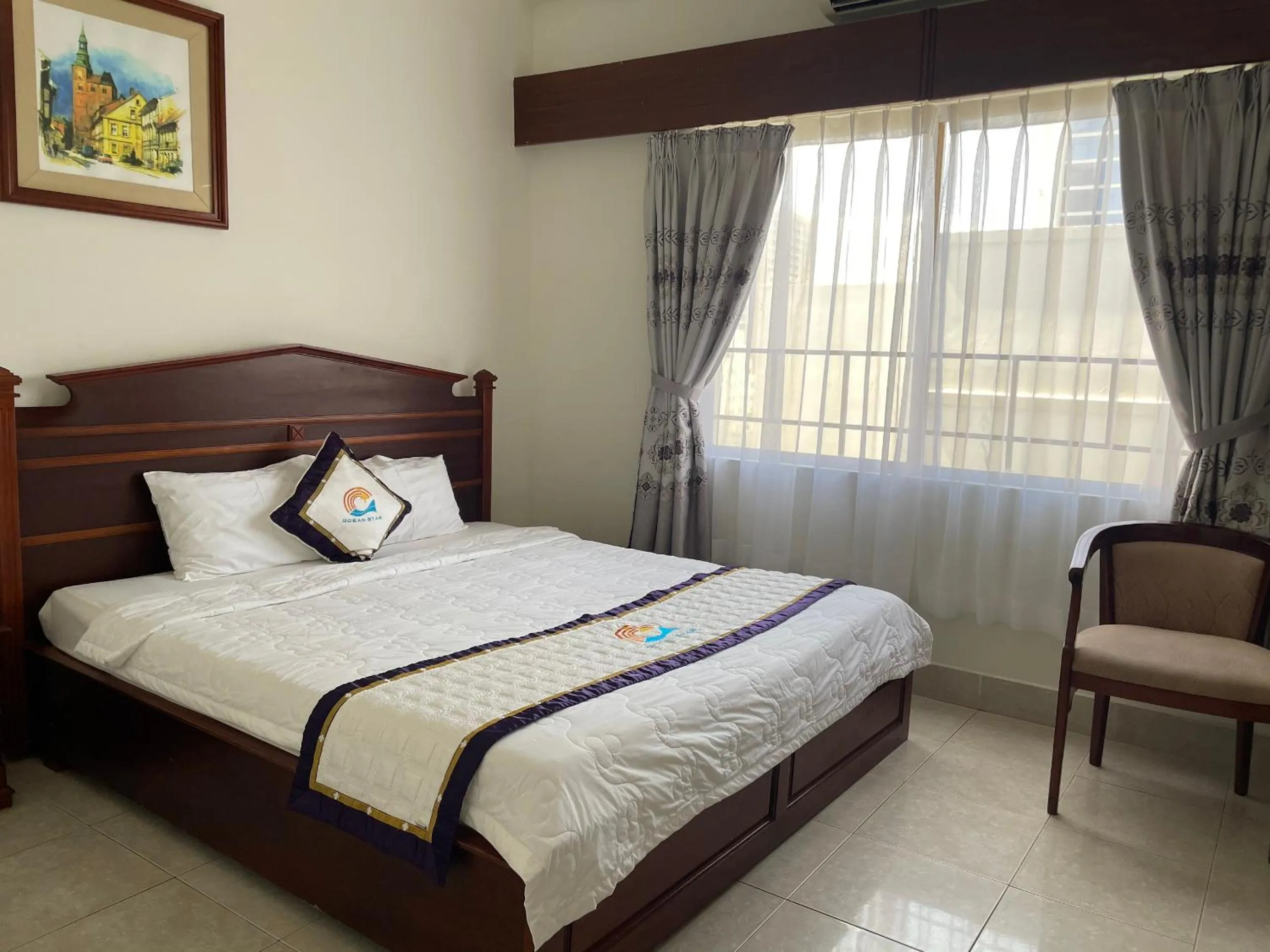 Bed in Ocean Star Hotel