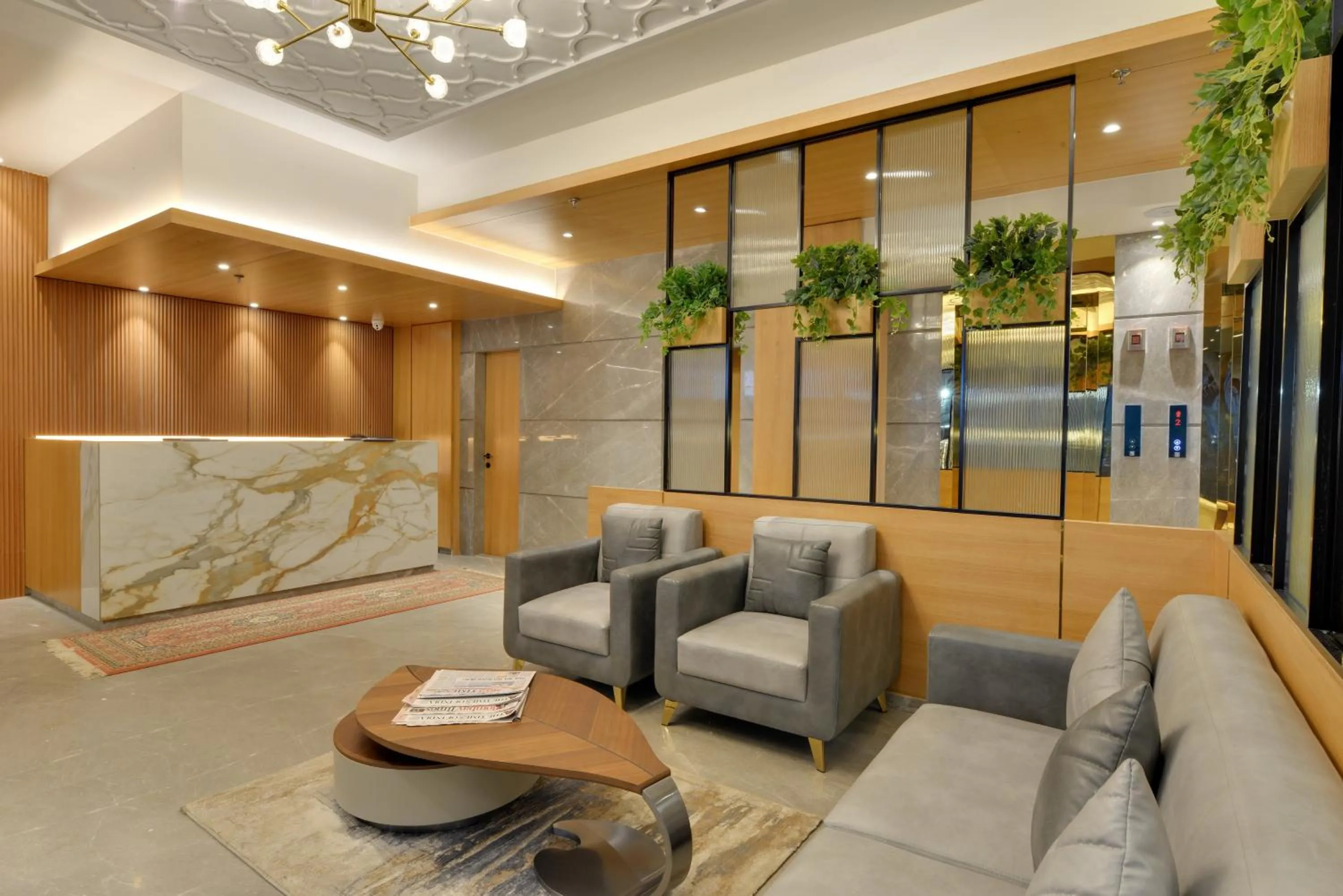 Lobby or reception in Galaxy Beacon Hotel, Santacruz ,Mumbai