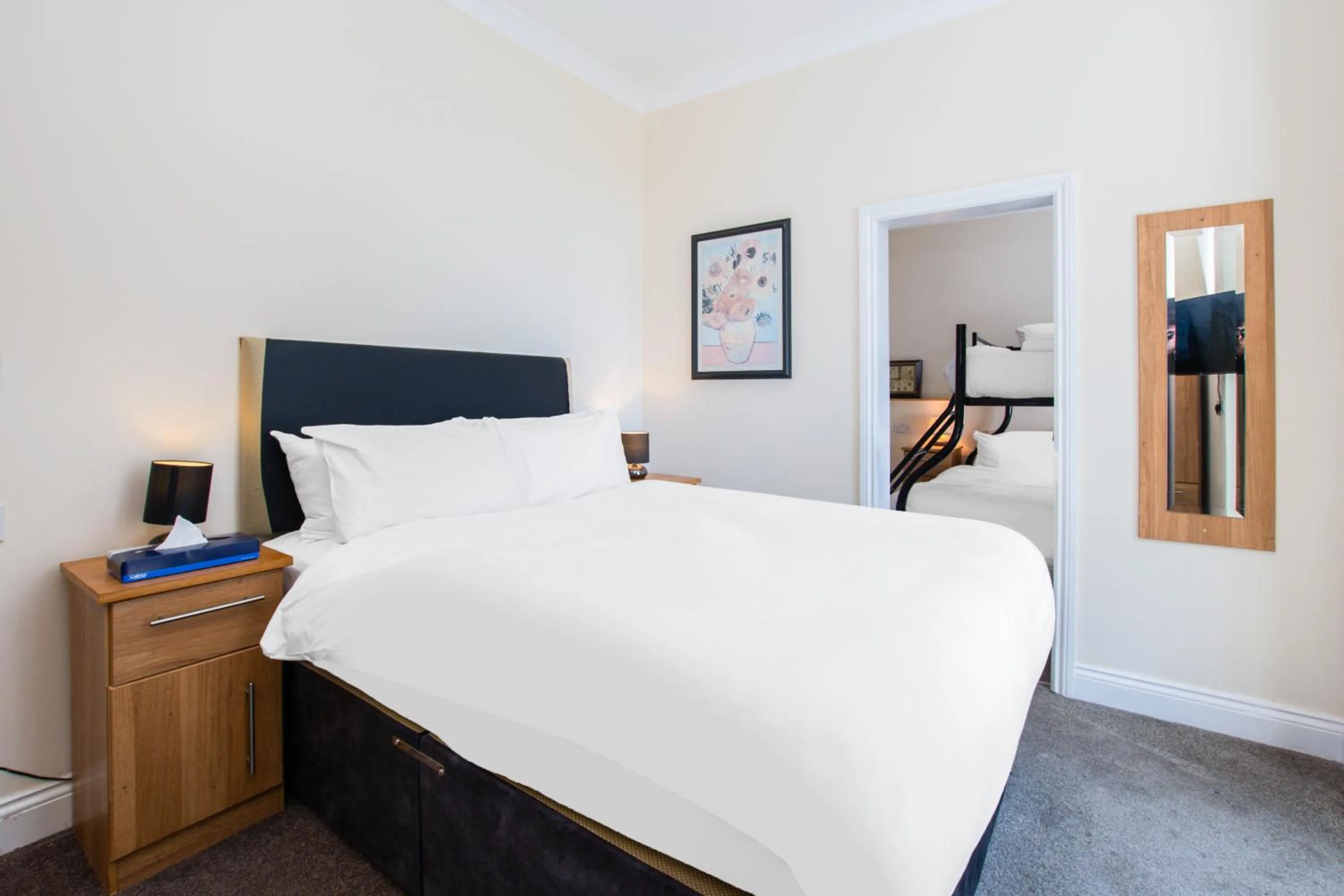 Bedroom, Bed in Russel Court Hotel Bournemouth Central