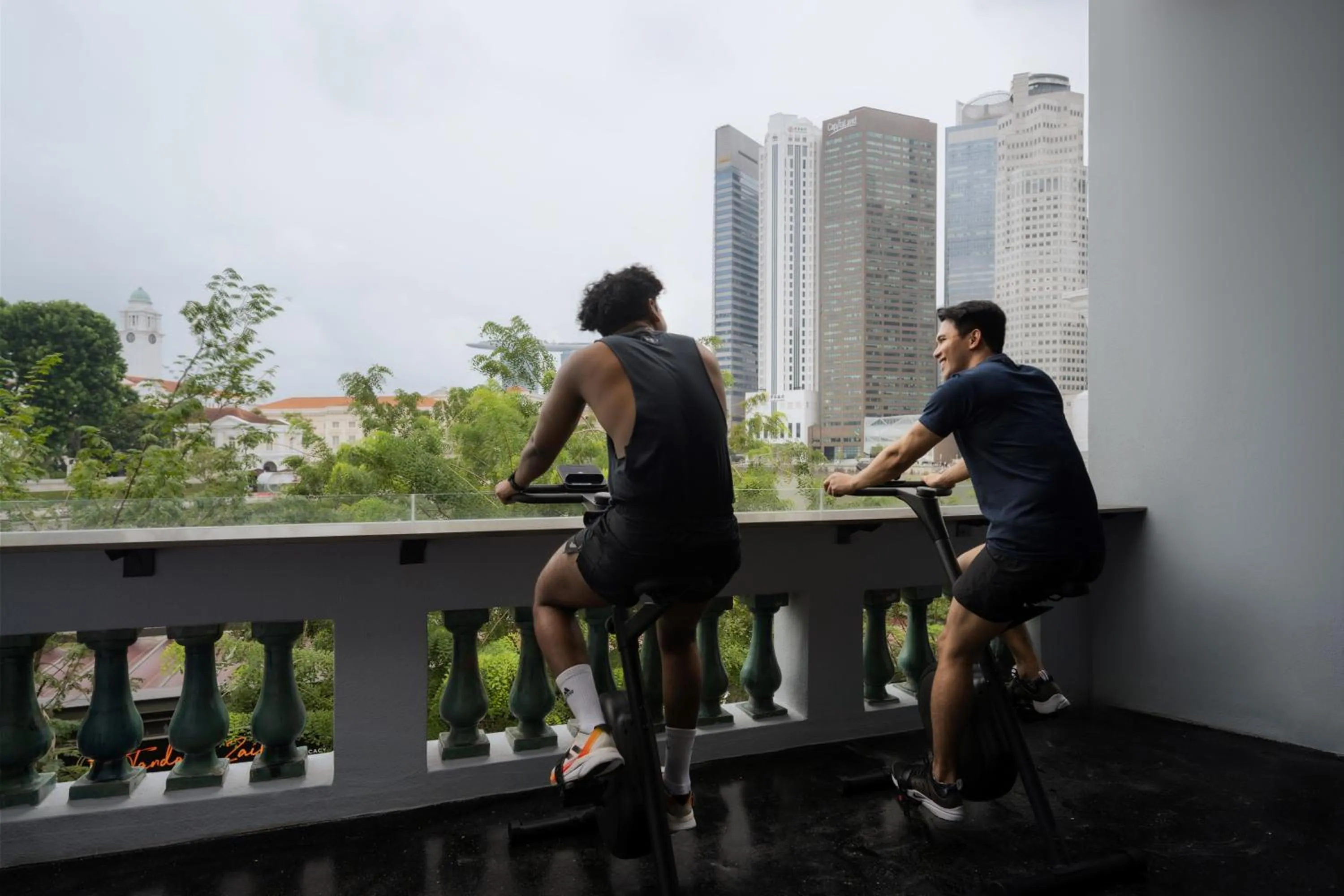 Balcony/Terrace in Cube Social Boutique Capsule Hotel at Boat Quay