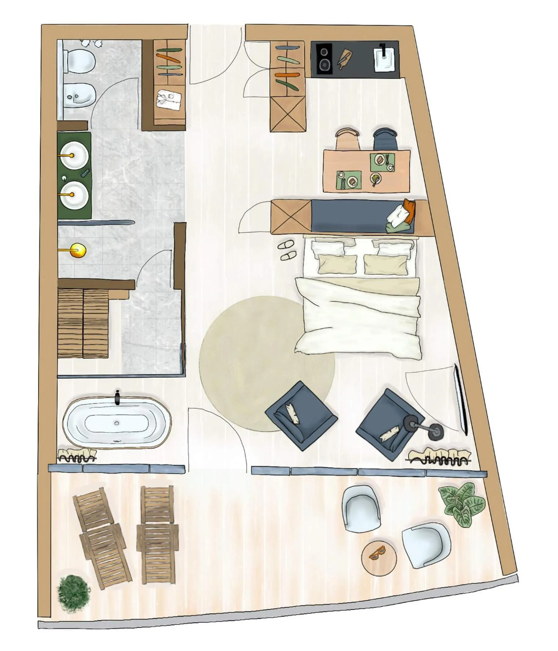 Floor plan in OLM Nature Escape - Eco Aparthotel