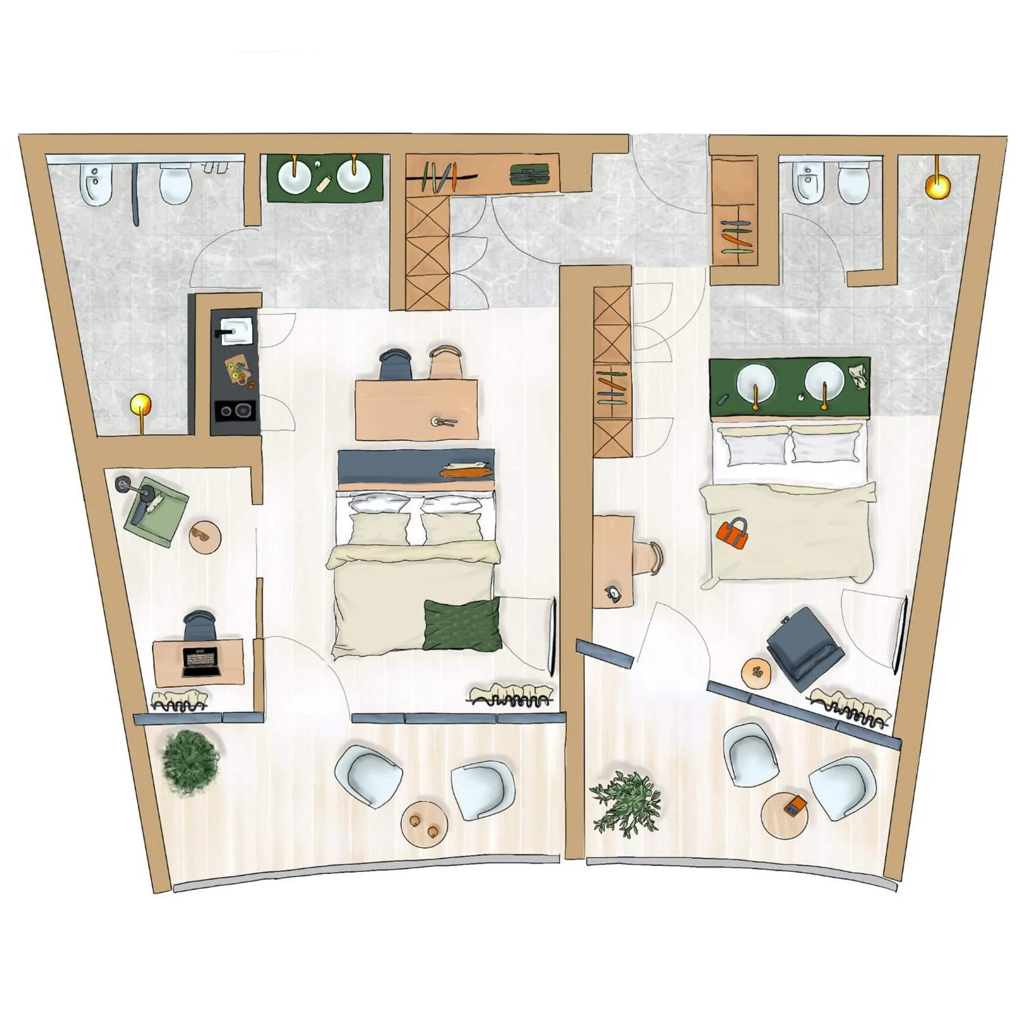 Floor plan in OLM Nature Escape - Eco Aparthotel