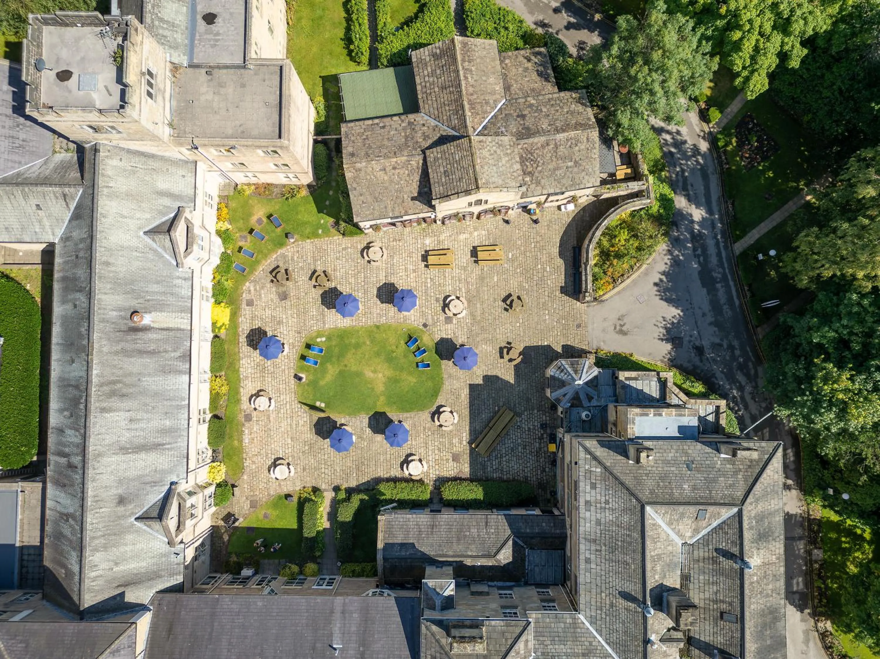 Inner courtyard view in Weetwood Hall Estate