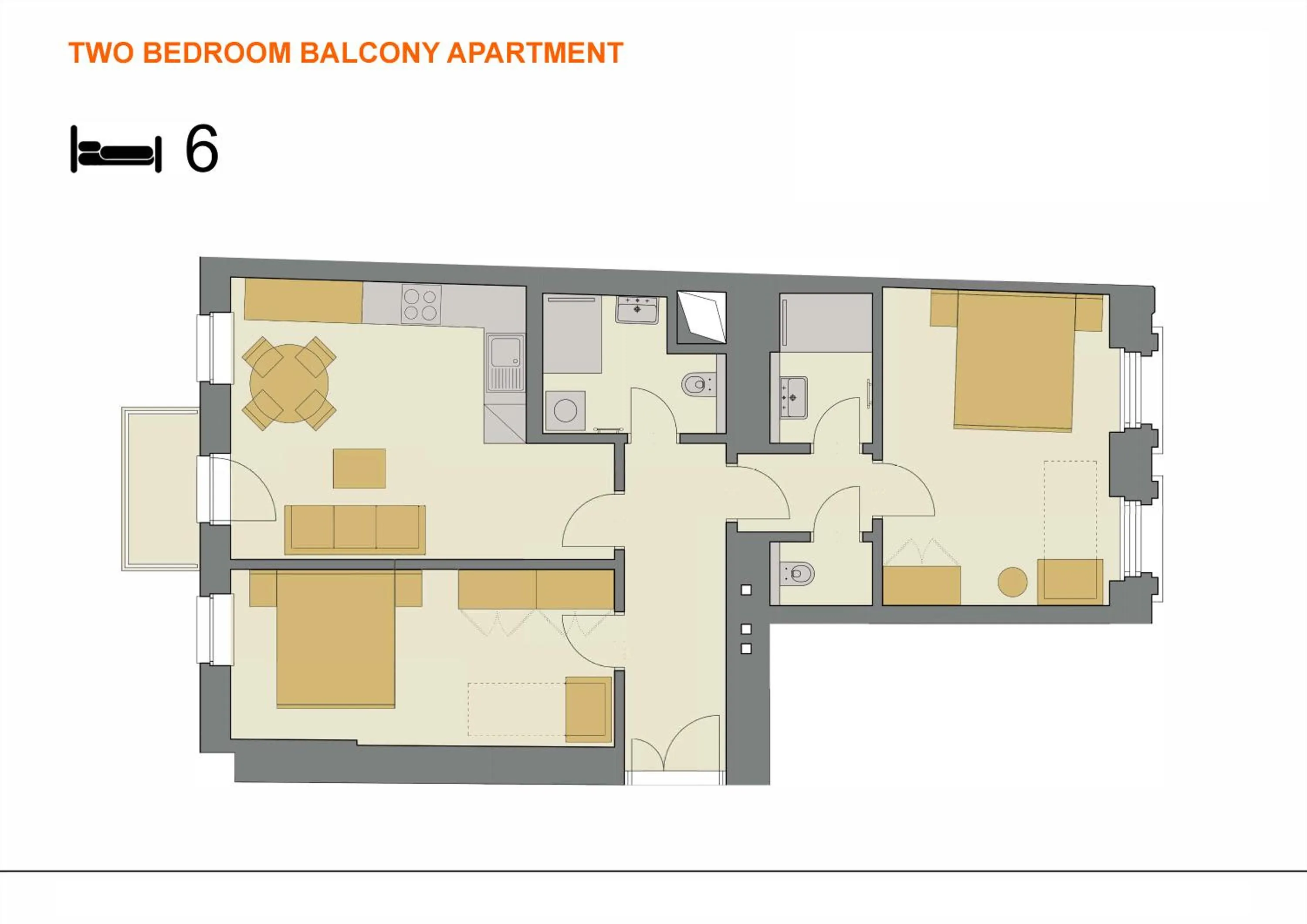 Floor plan in DownTown Suites Rubesova