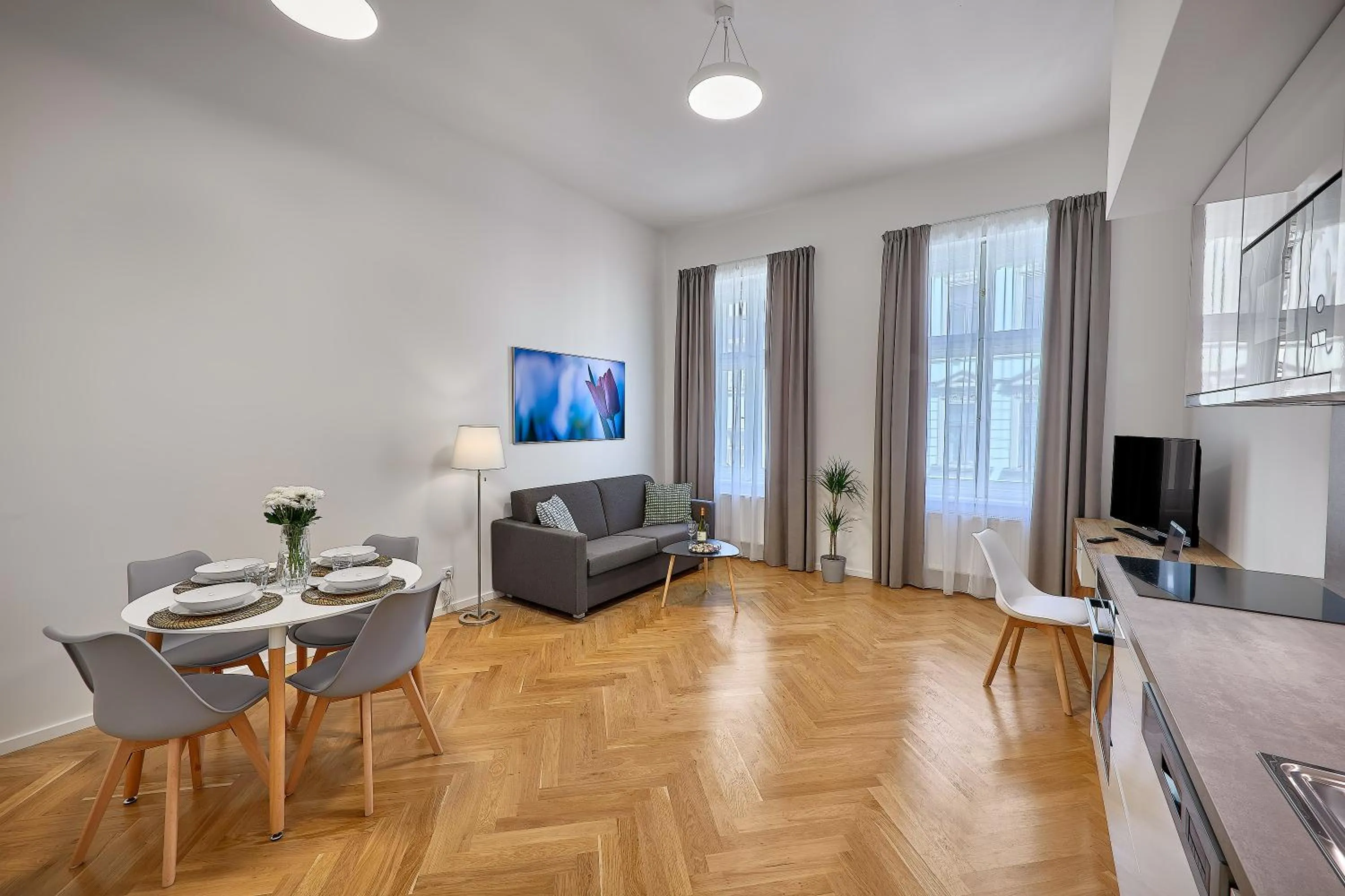 TV and multimedia in DownTown Suites Rubesova