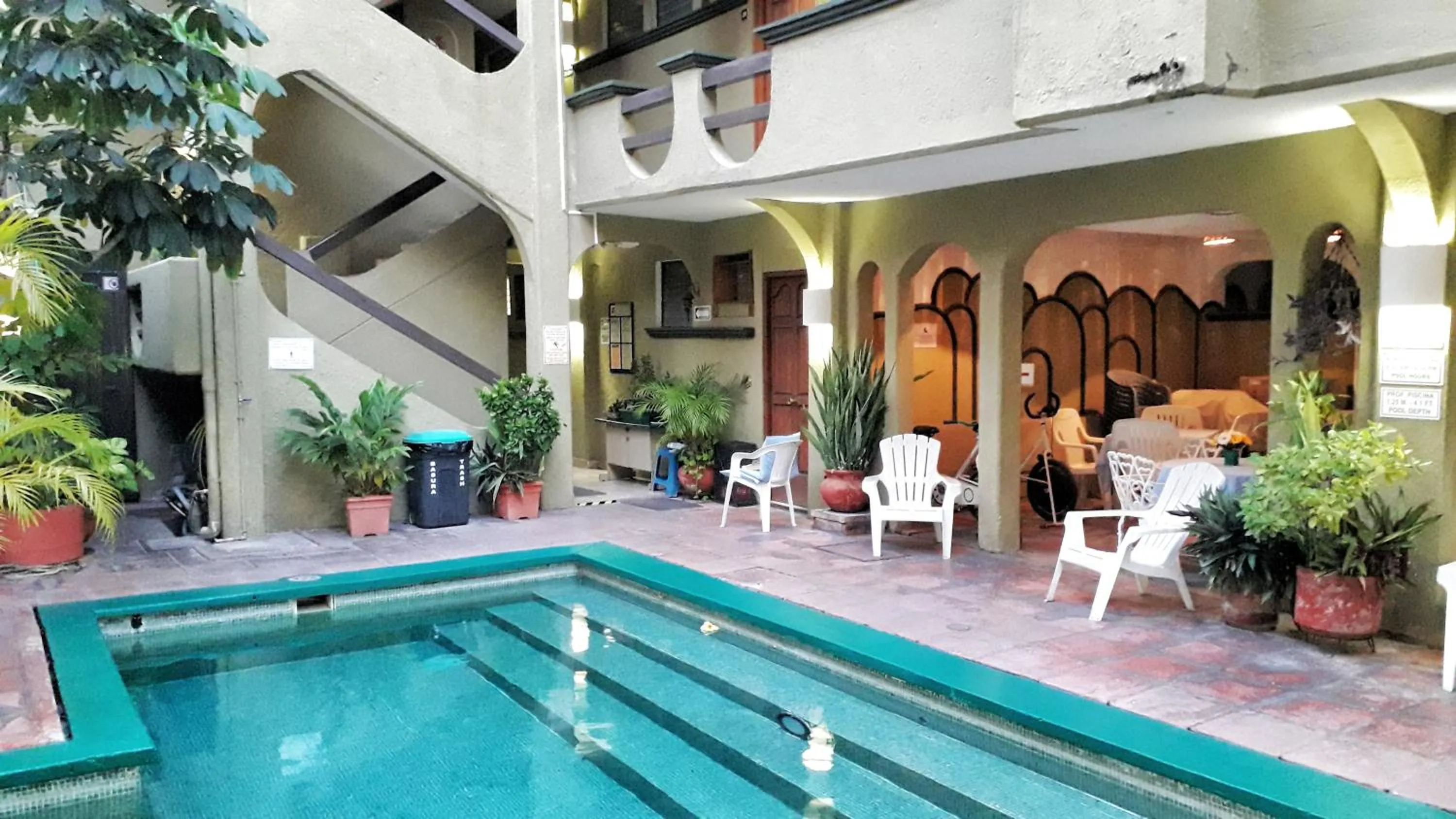 Pool view in Solimar Inn Suites