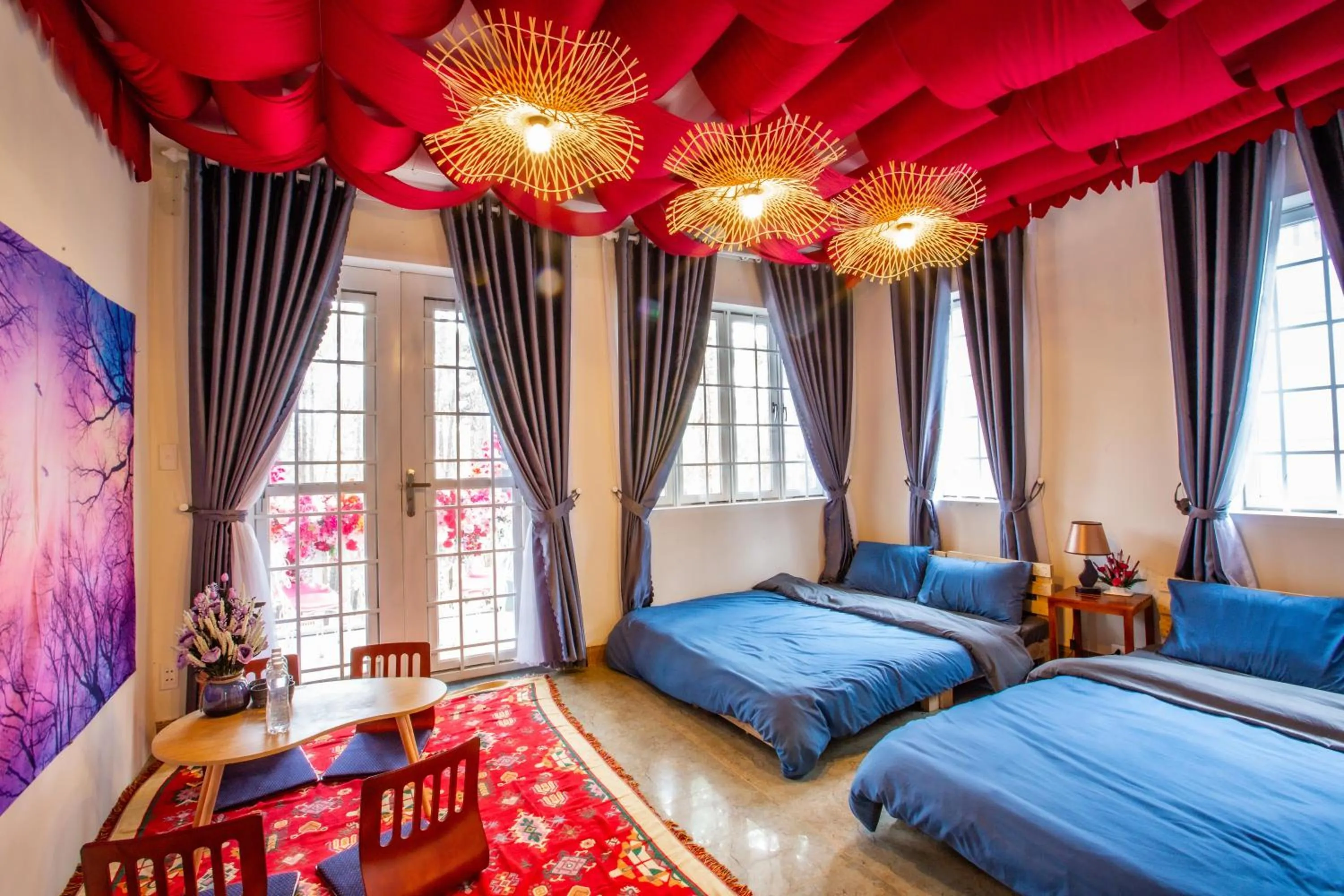 Bed in De Vivre Homestay Măng Đen