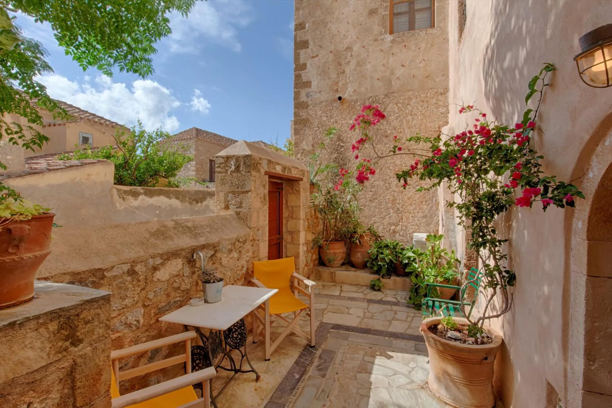 Garden in Dorovinis Monemvasia Castlehouses