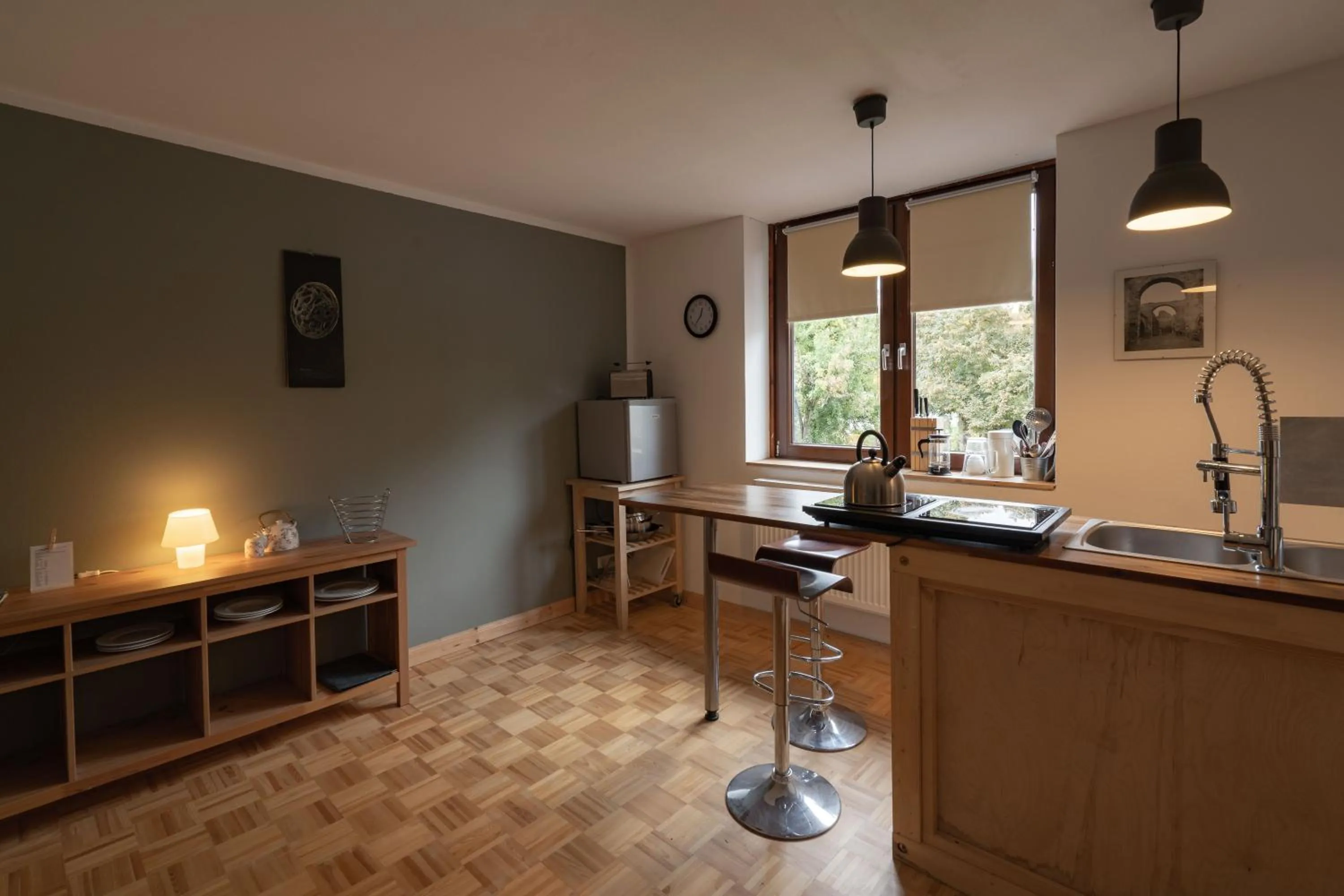 Kitchen or kitchenette in Aparthotel & Seminarhaus Wolkentor