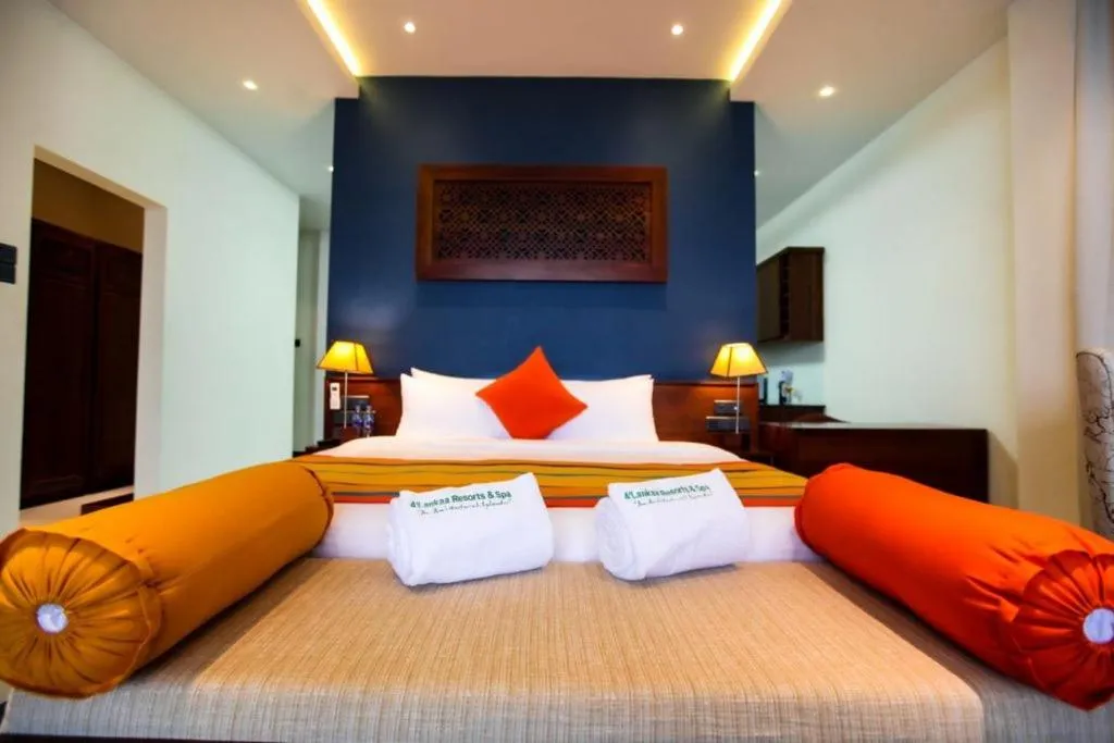 Bed in A'Lankaa Resorts & Spa