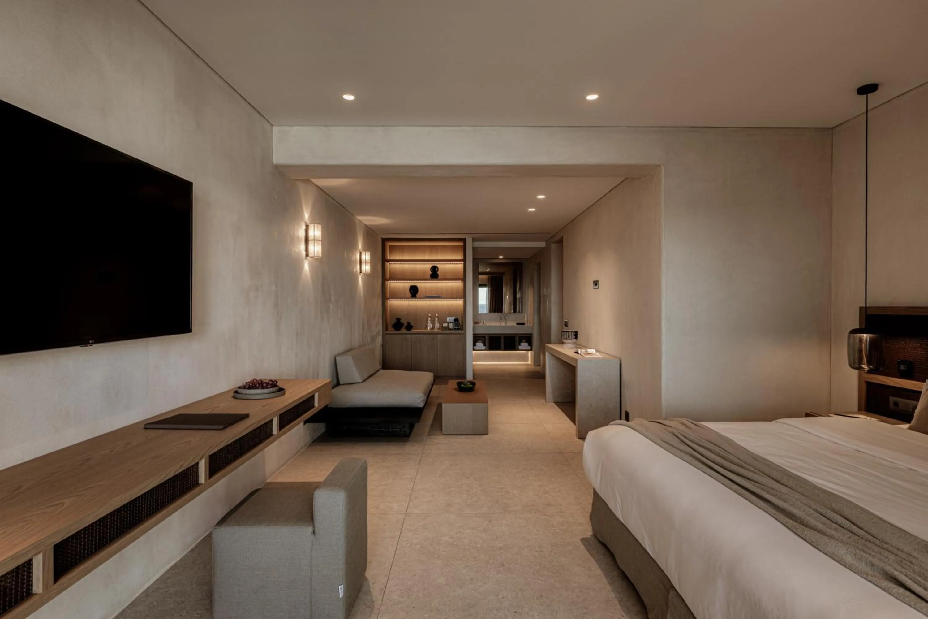 Bed in Enigma Mykonos Hideaway Suites