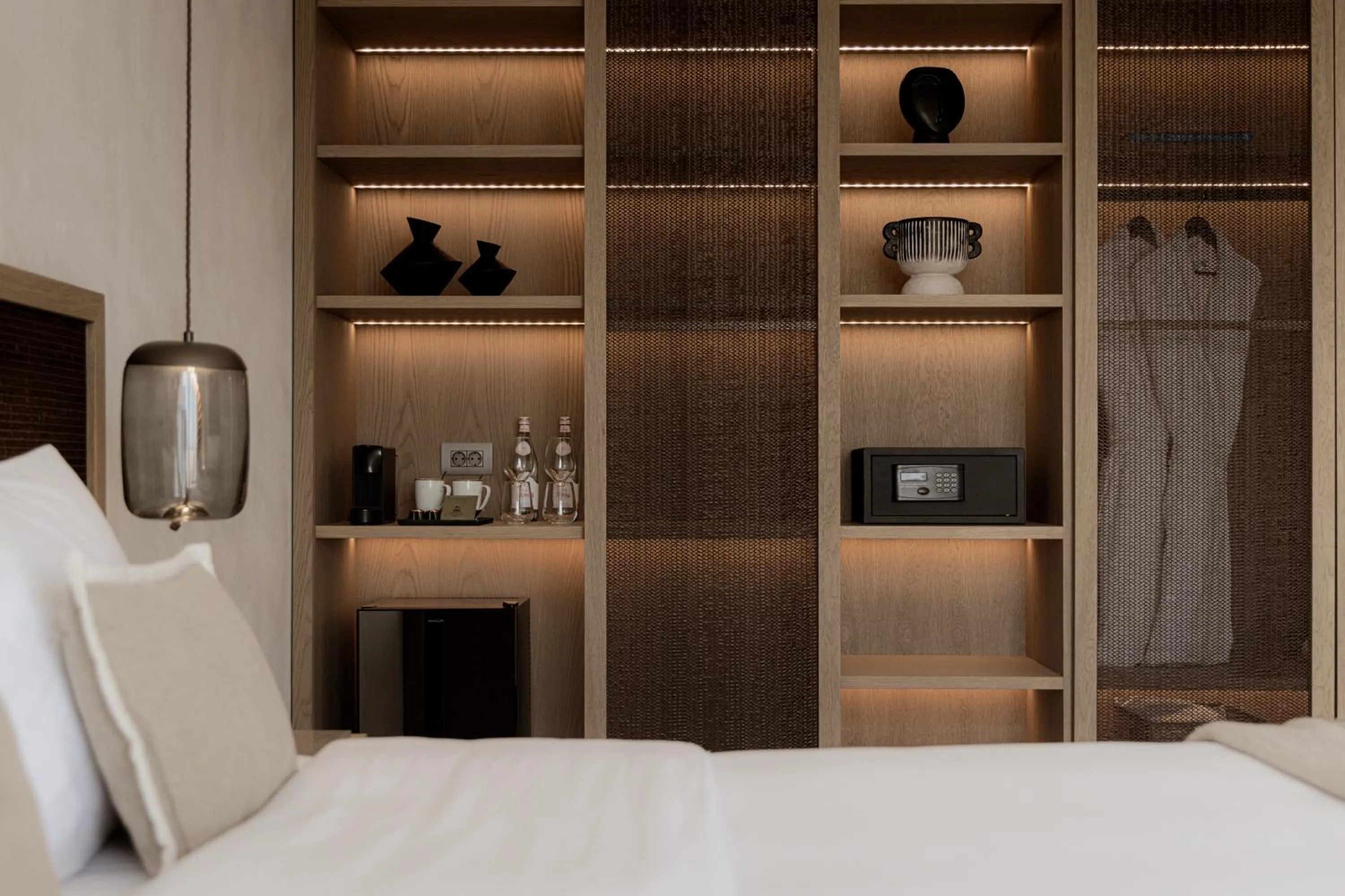 Bed in Enigma Mykonos Hideaway Suites