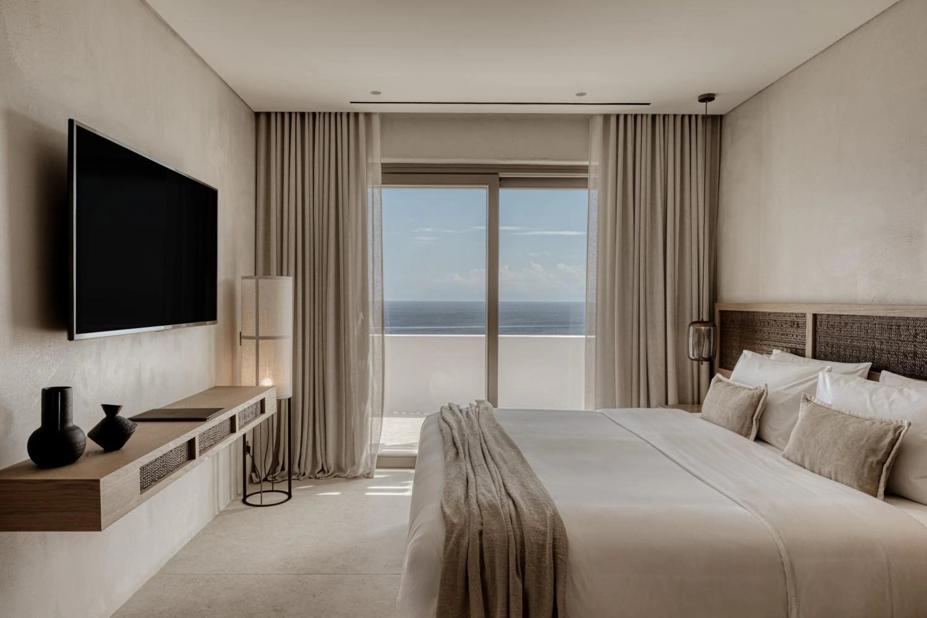 Bed in Enigma Mykonos Hideaway Suites