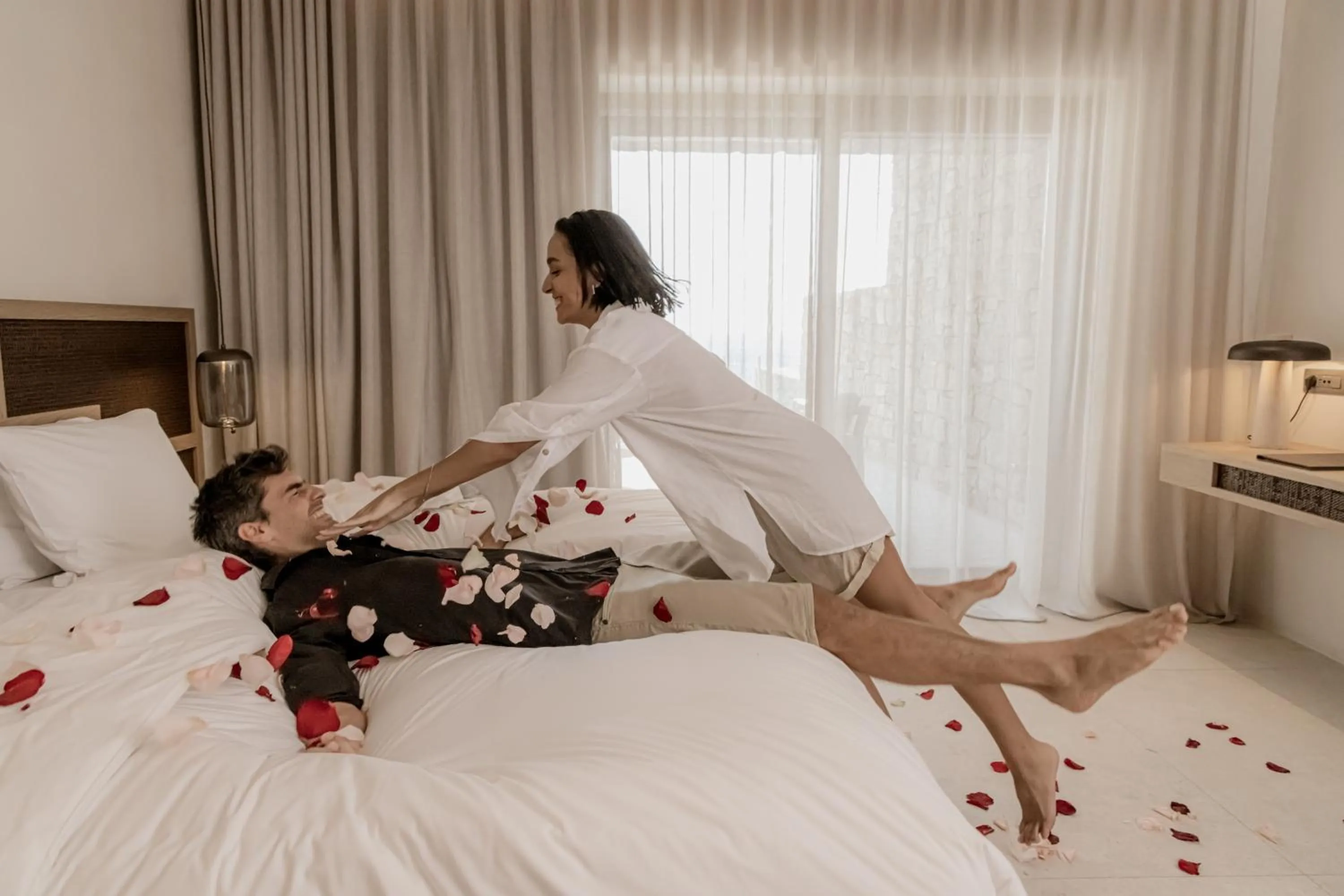 Bed in Enigma Mykonos Hideaway Suites