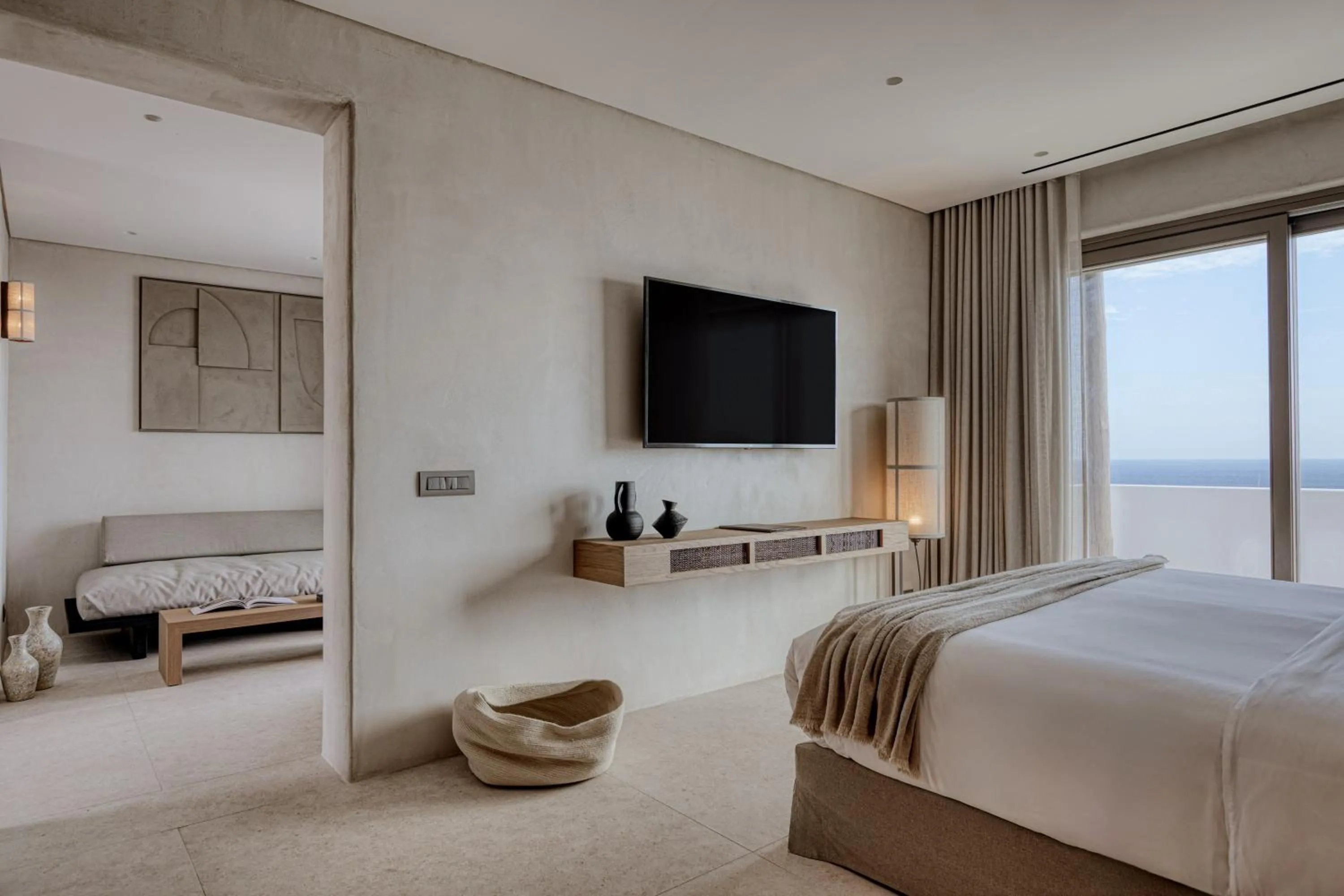 TV and multimedia, Bed in Enigma Mykonos Hideaway Suites