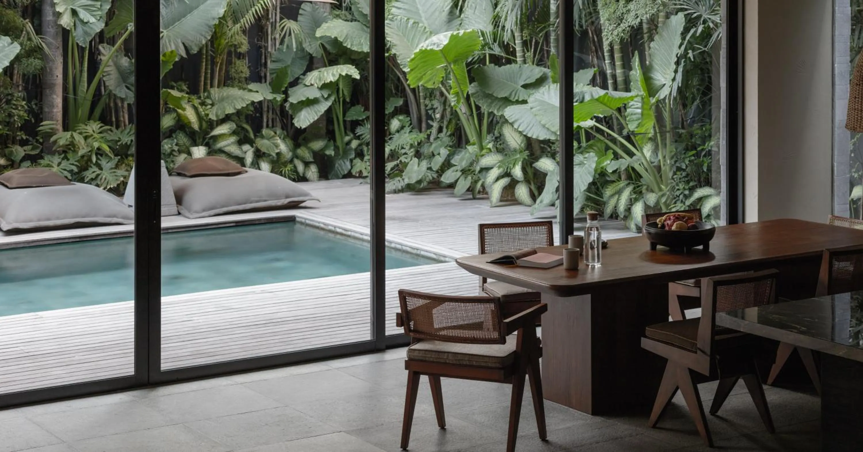 Dining area in Black Villas Canggu Beach by OXO