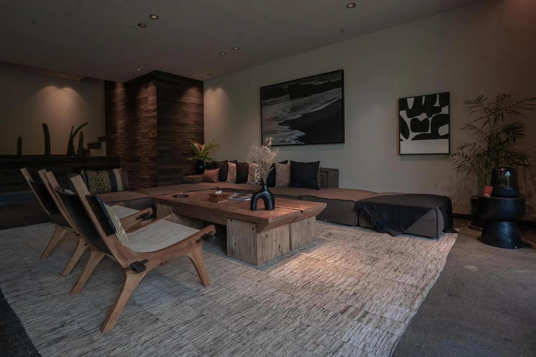 Living room in Black Villas Canggu Beach by OXO