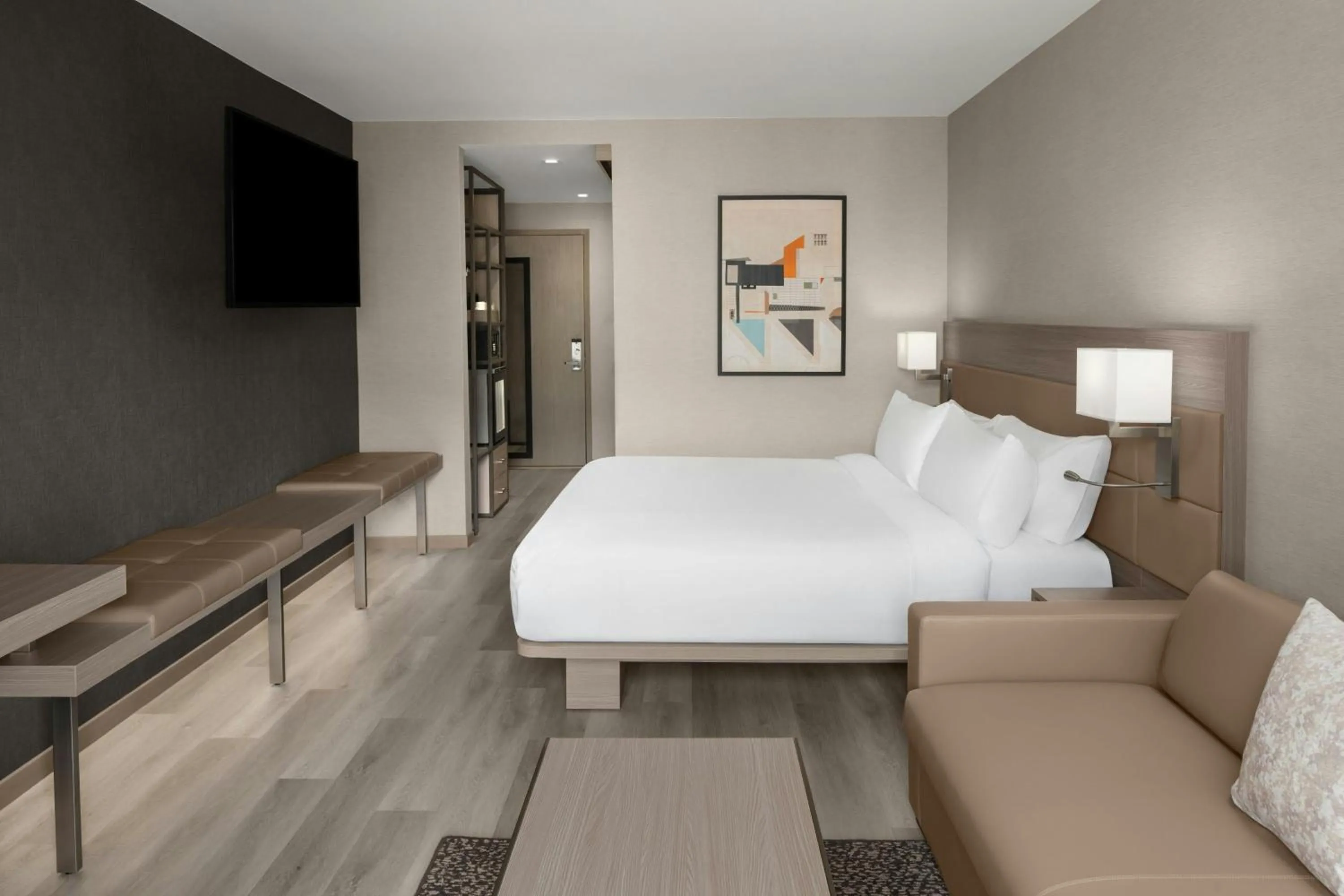 Photo of the whole room, Bed in AC Hotel by Marriott Lansing University Area