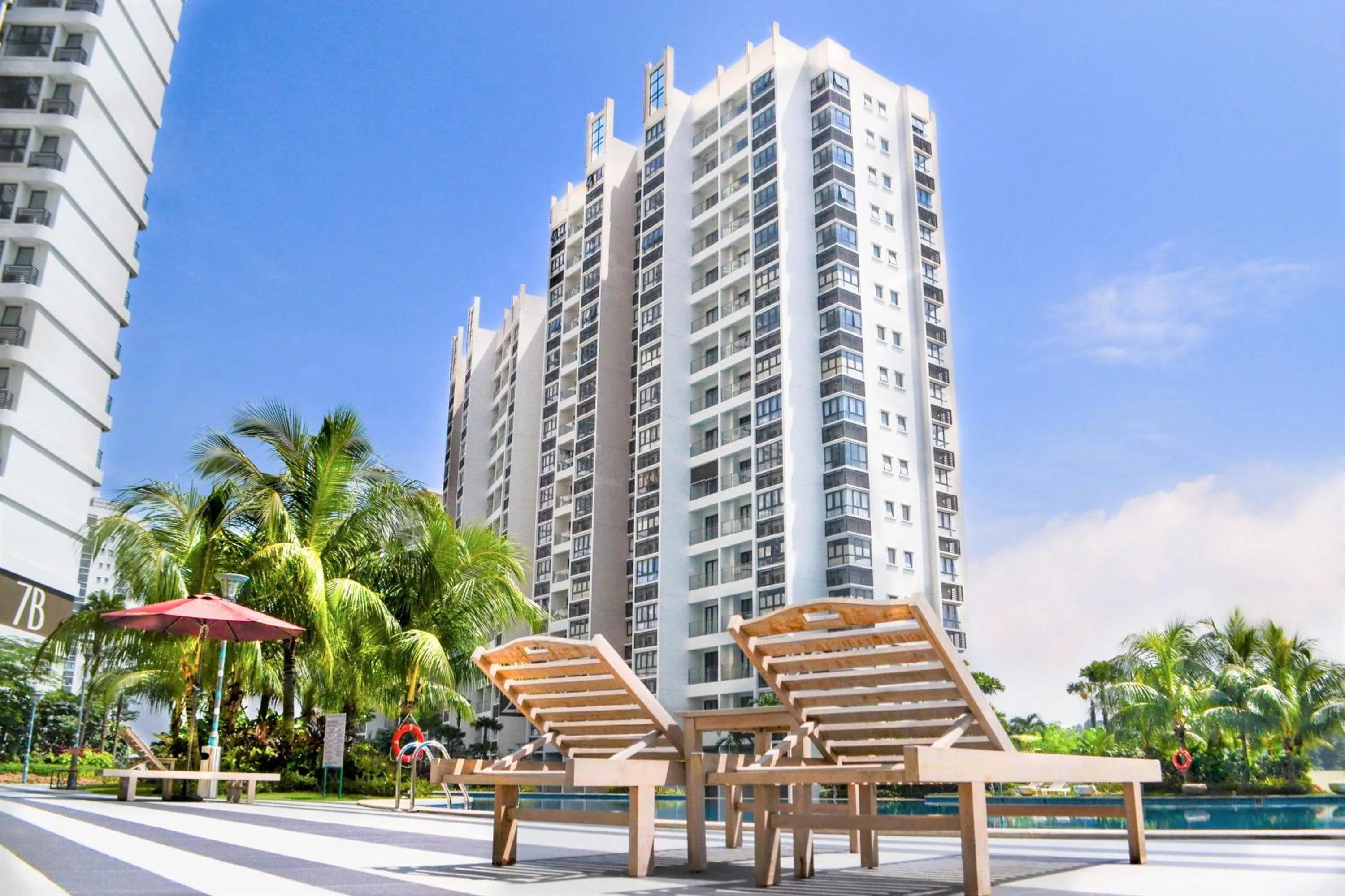 sunbed, Property Building in Sea View Country Garden Danga bay by Neo Suites