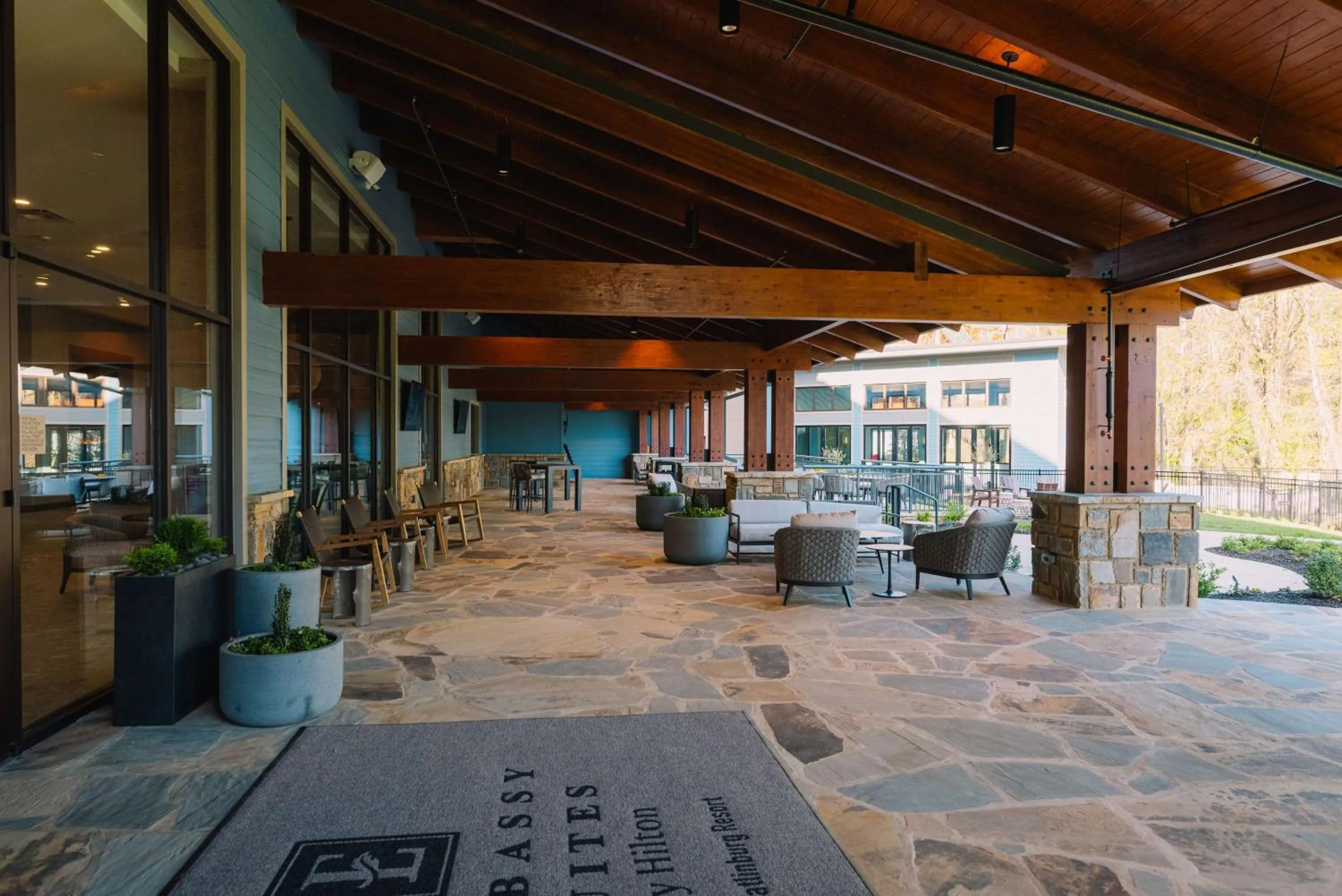 Patio in Embassy Suites By Hilton Gatlinburg Resort