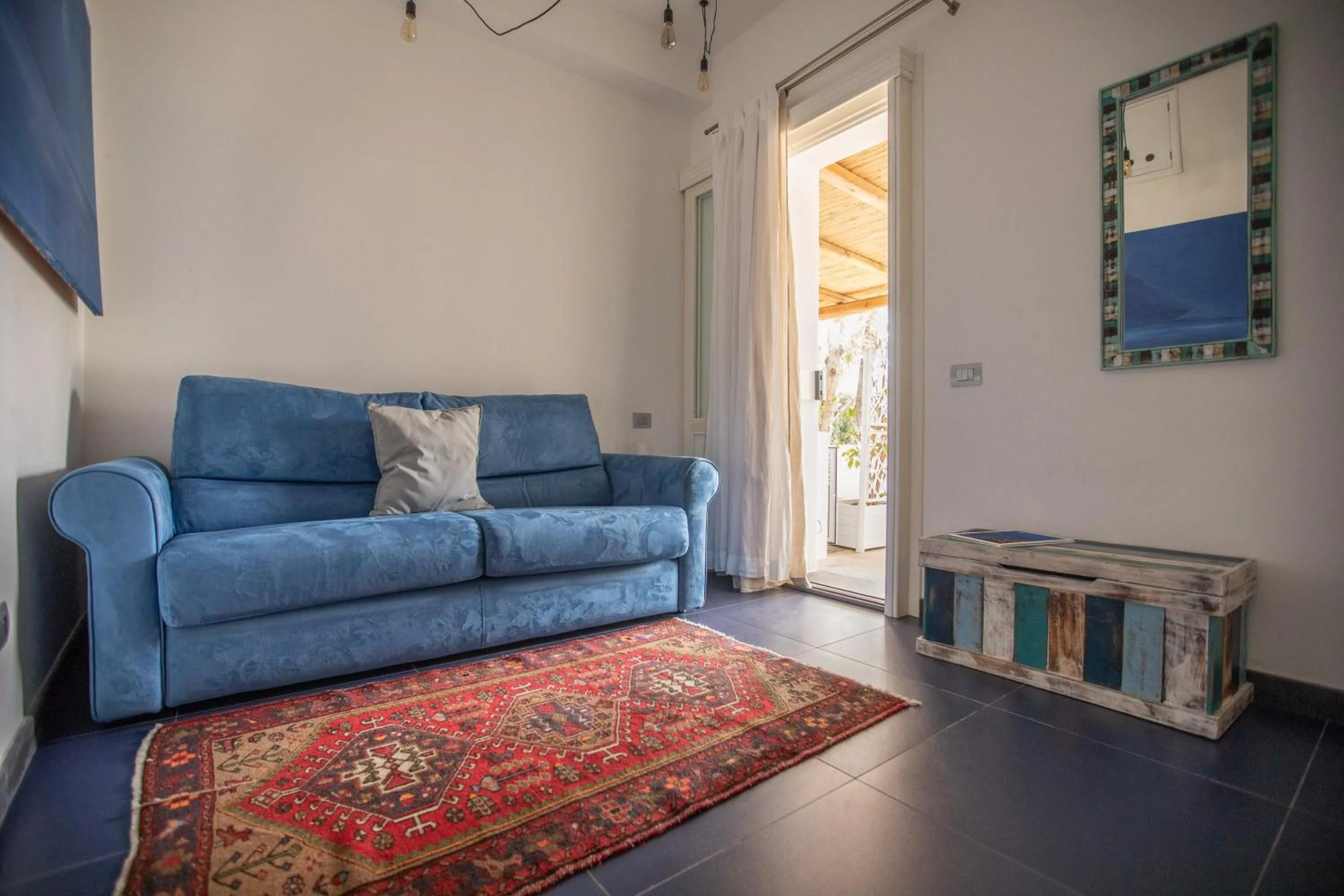 Bed in Il Gabbiano Relais in Stromboli