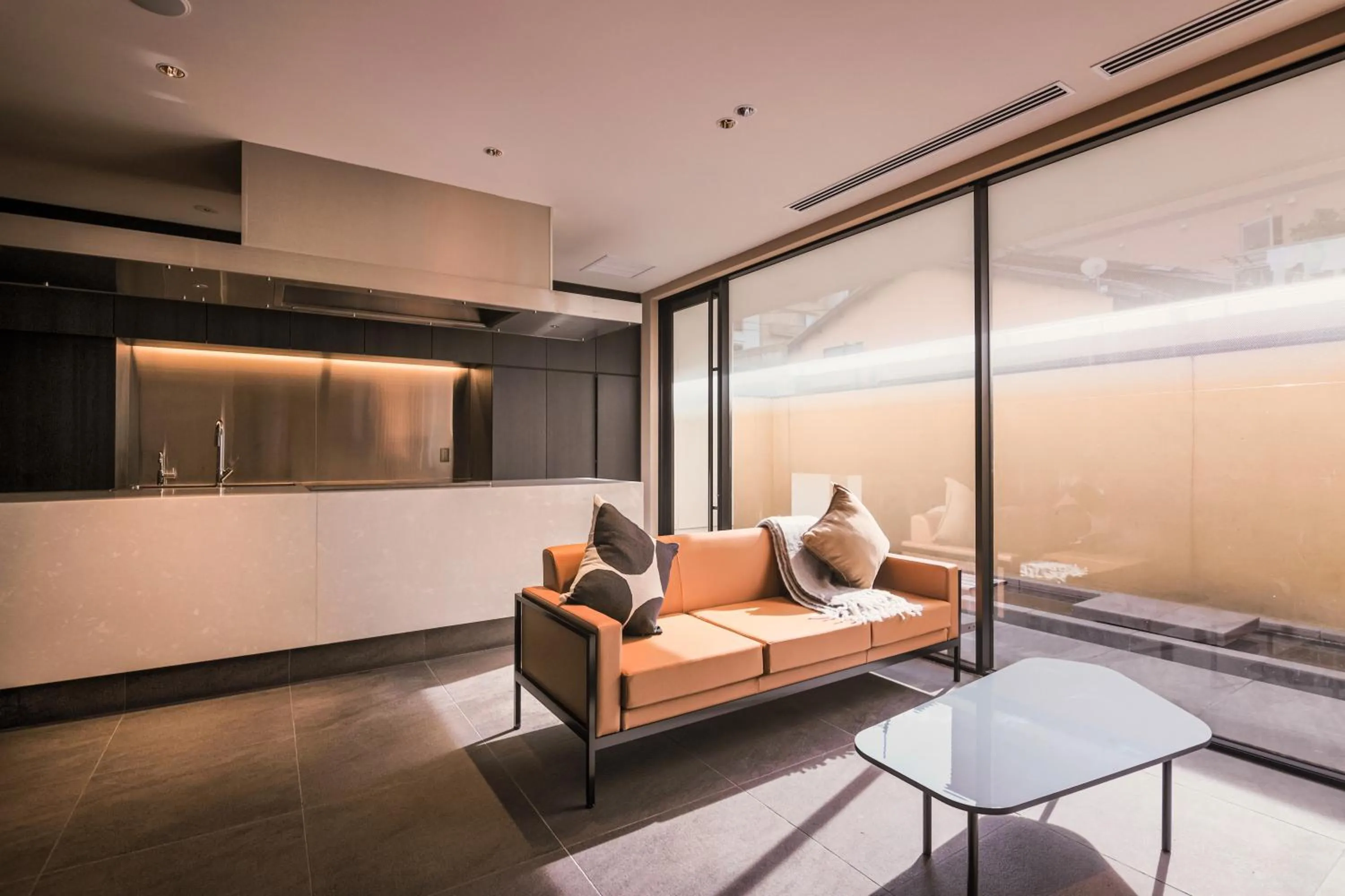 Seating area in KABIN Koji