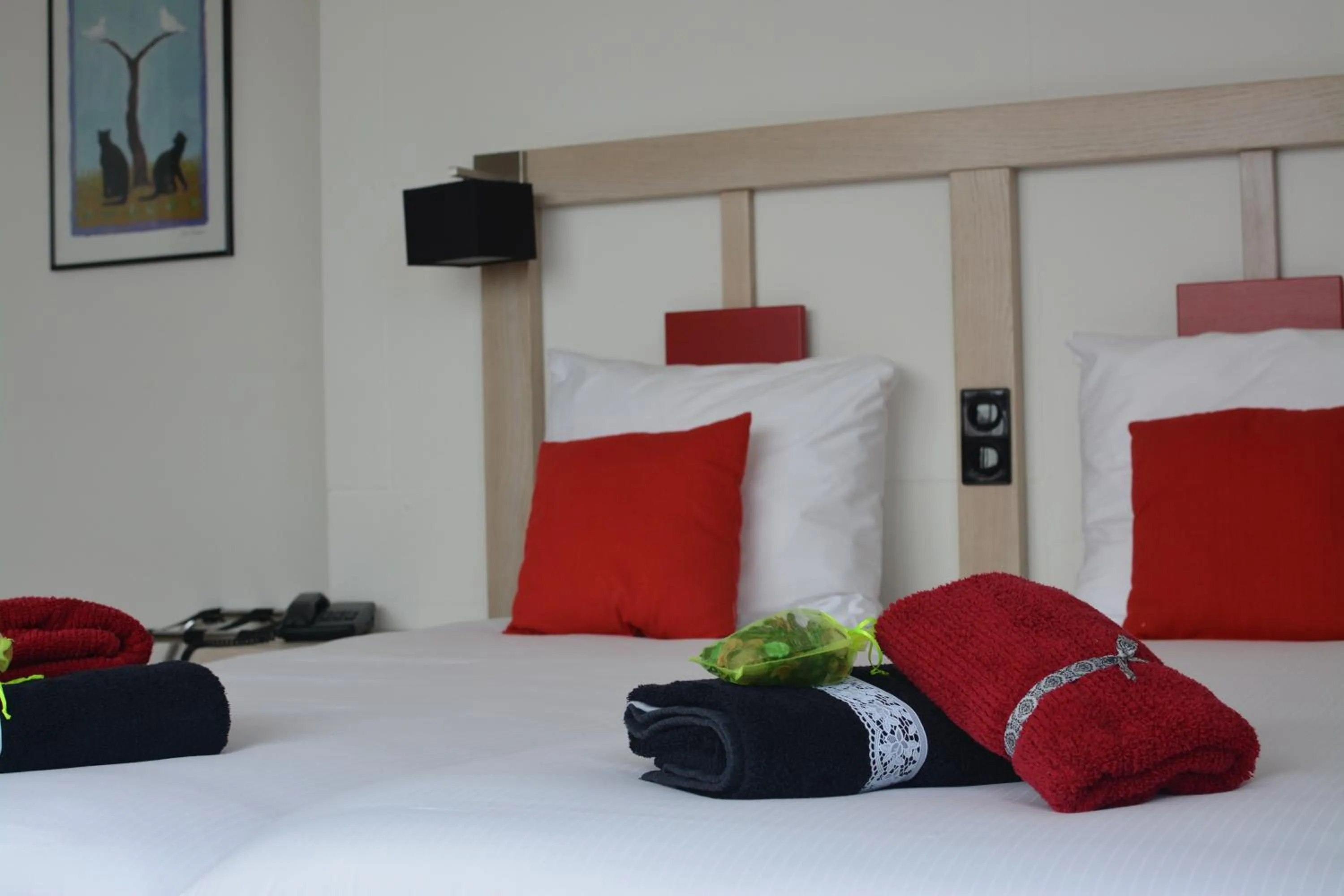 Bed in Hotel Restaurant Piccard