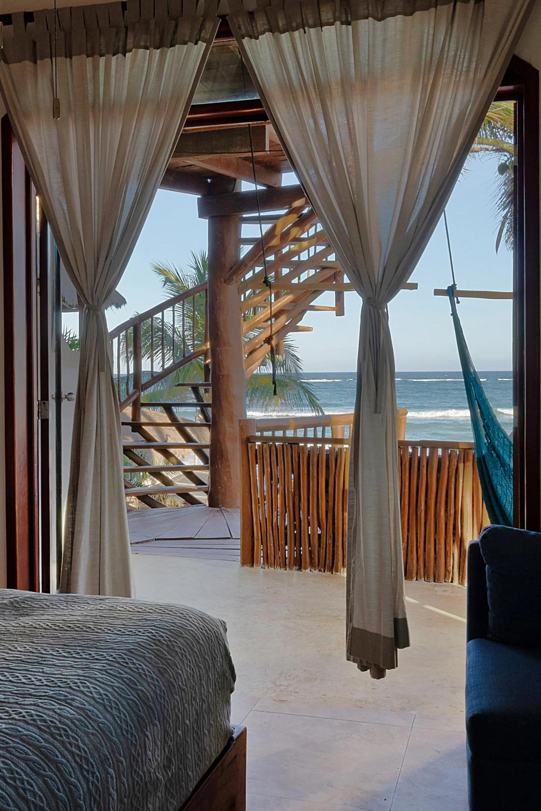 Bed in Playa Canek Beachfront Eco Hotel