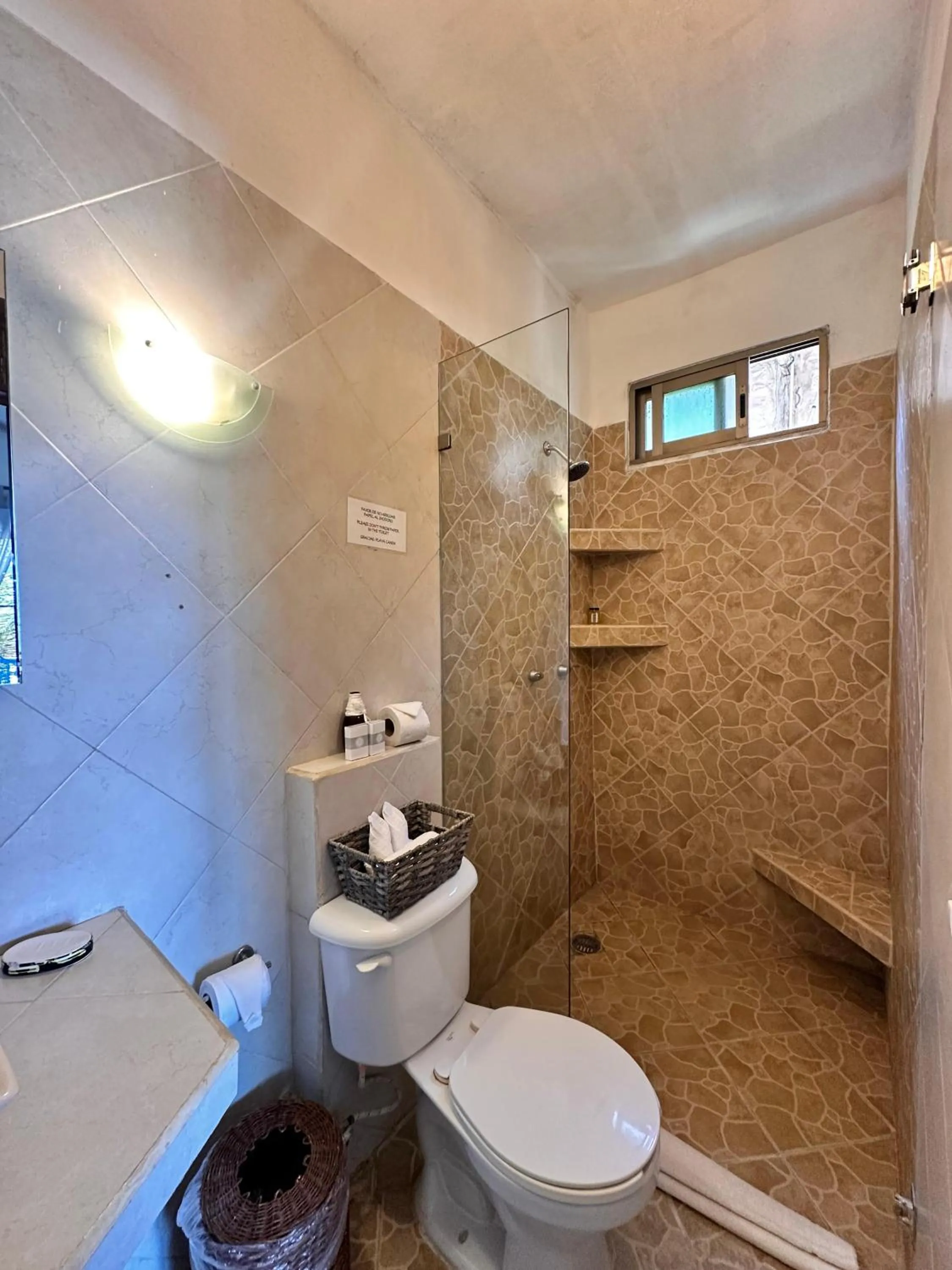 Shower in Playa Canek Beachfront Eco Hotel