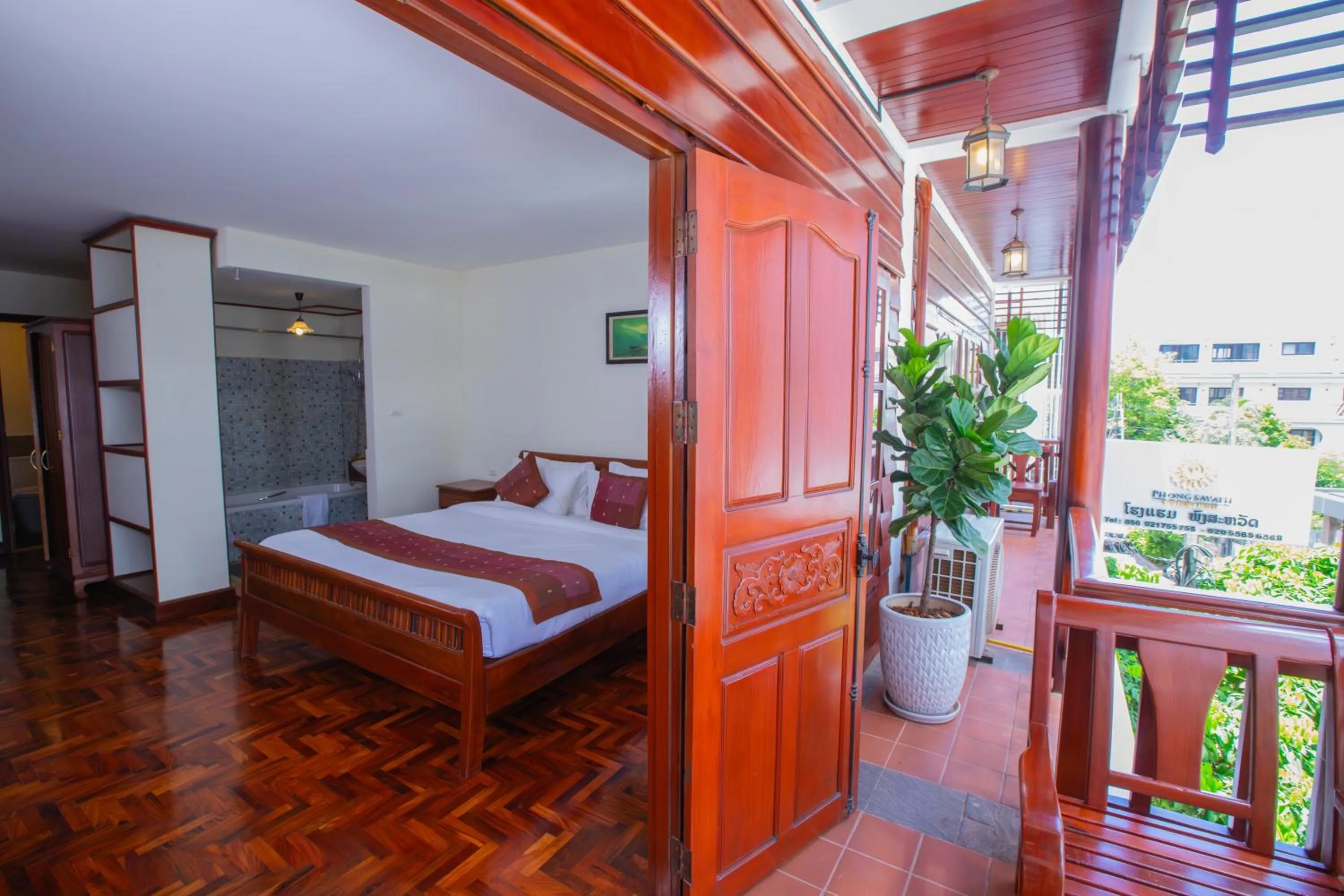 View (from property/room), Bed in Phongsavath Boutique Hotel