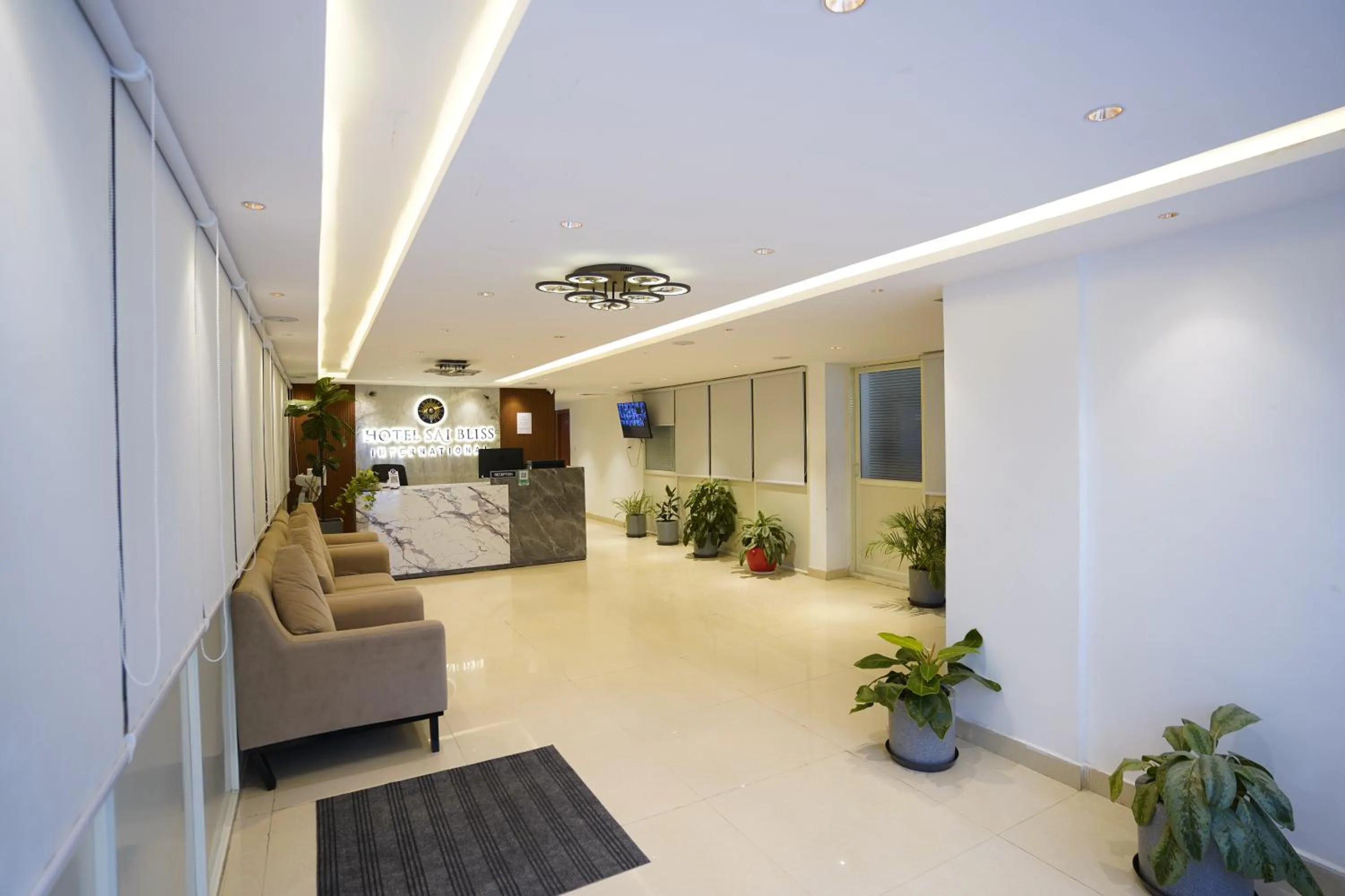 Seating area in Sai Bliss International, Manyata Tech Park