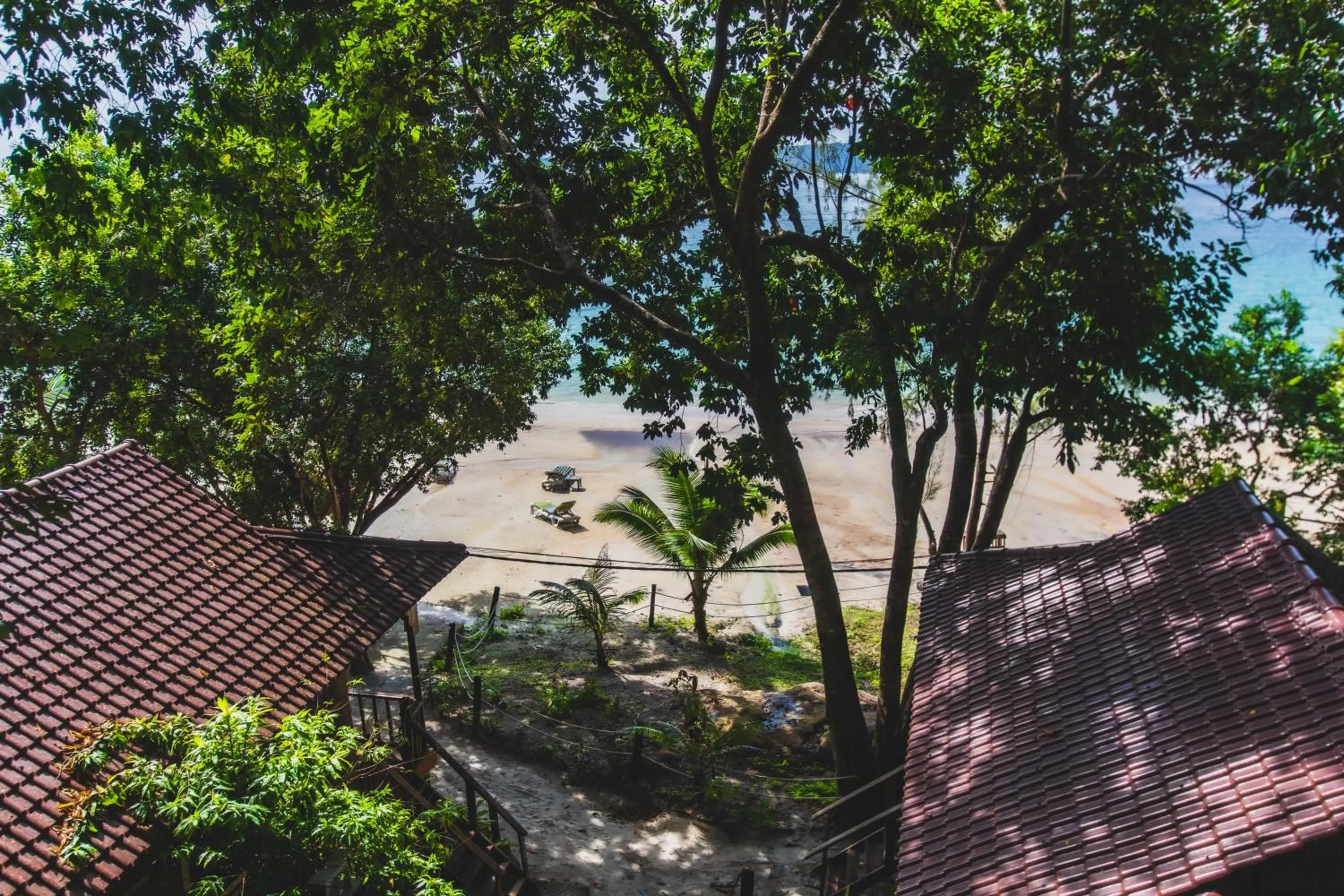 Garden view in White Beach Bungalows