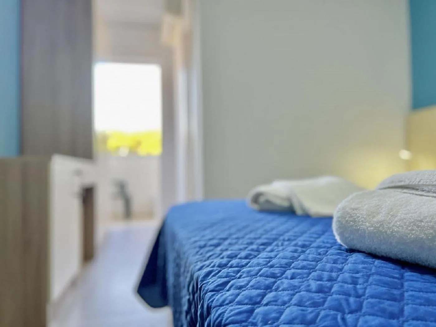 Bed in Hotel Old River