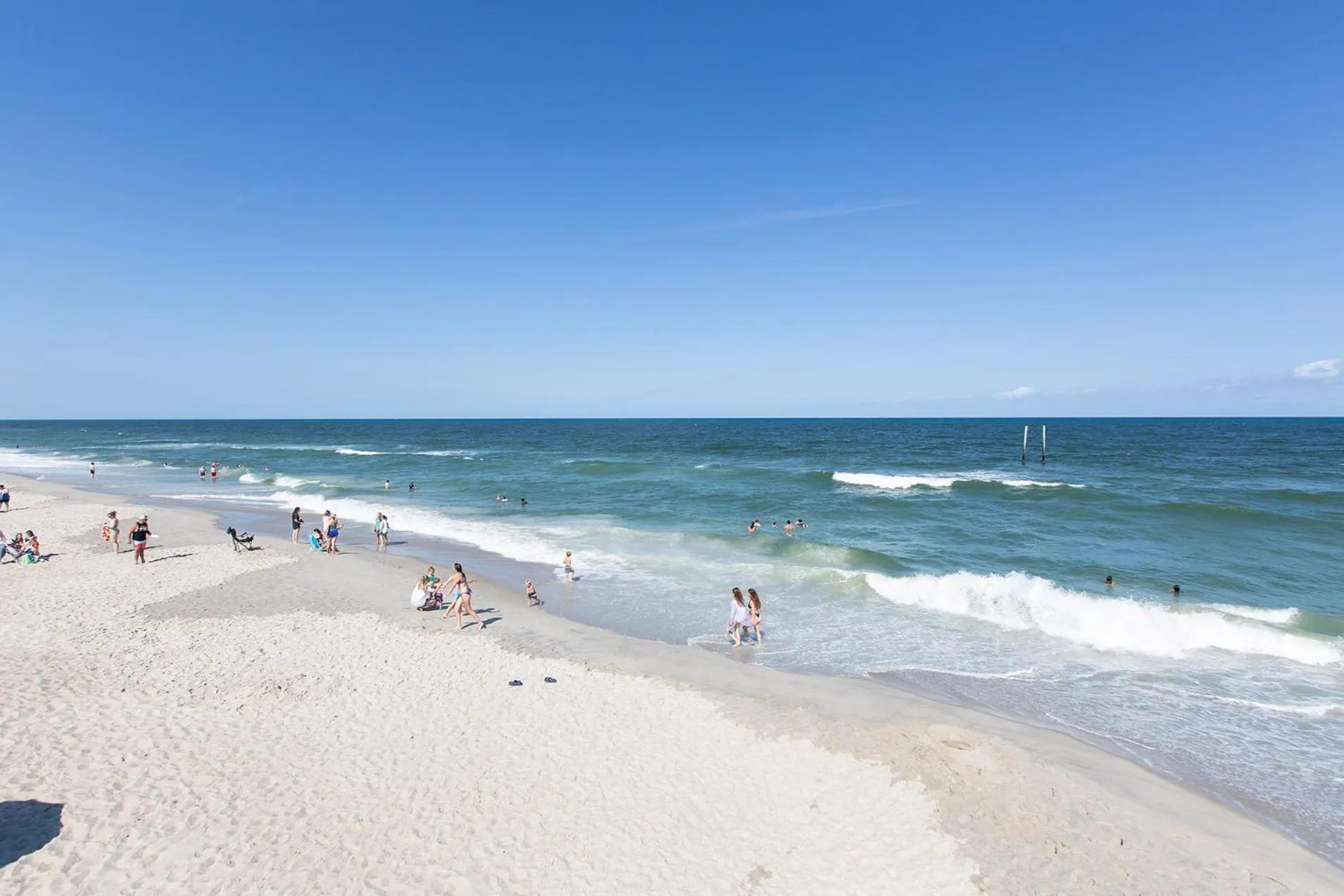 People in Golden Sands Carolina Beach Oceanfront, Tapestry by Hilton