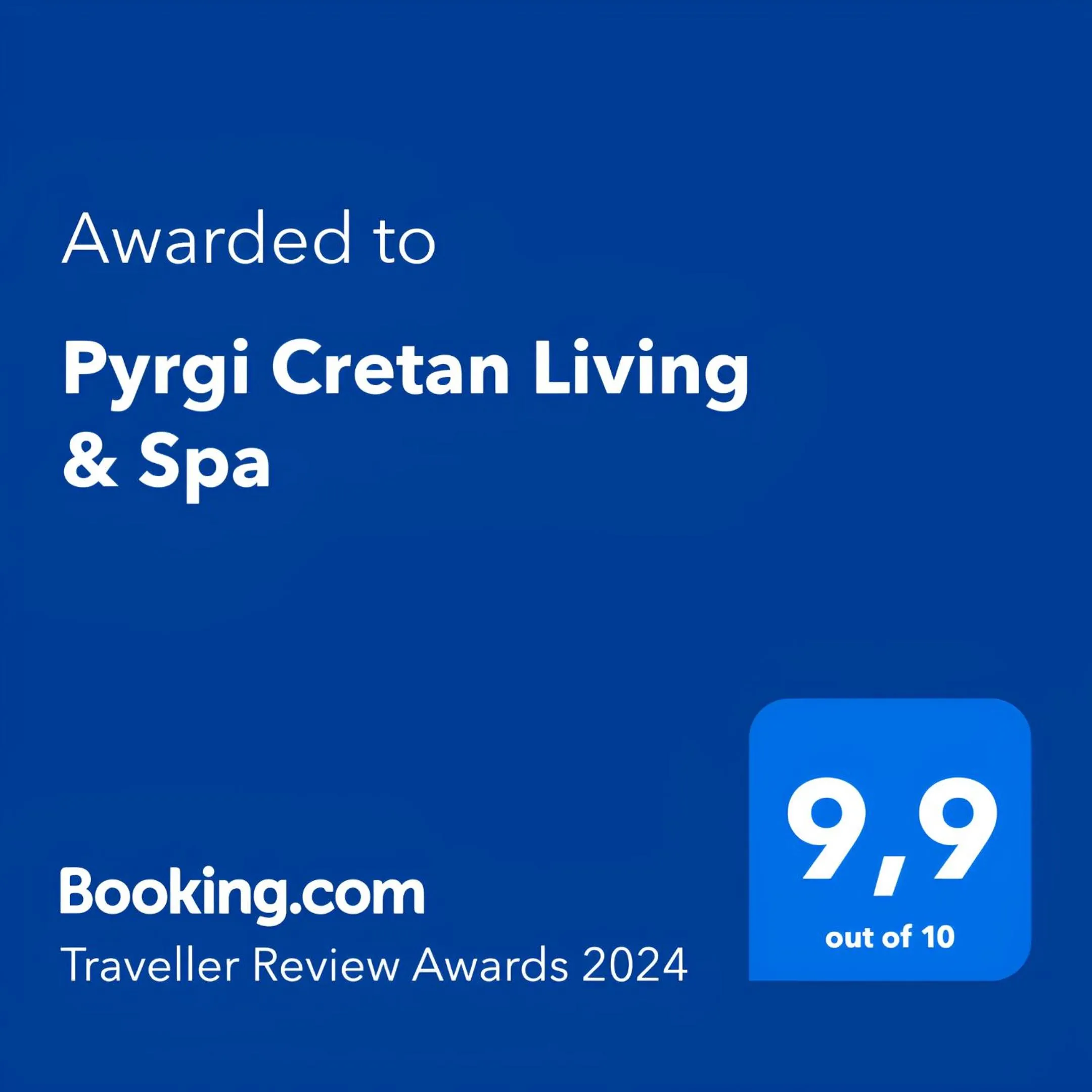 Certificate/Award in Pyrgi Cretan Living & Spa