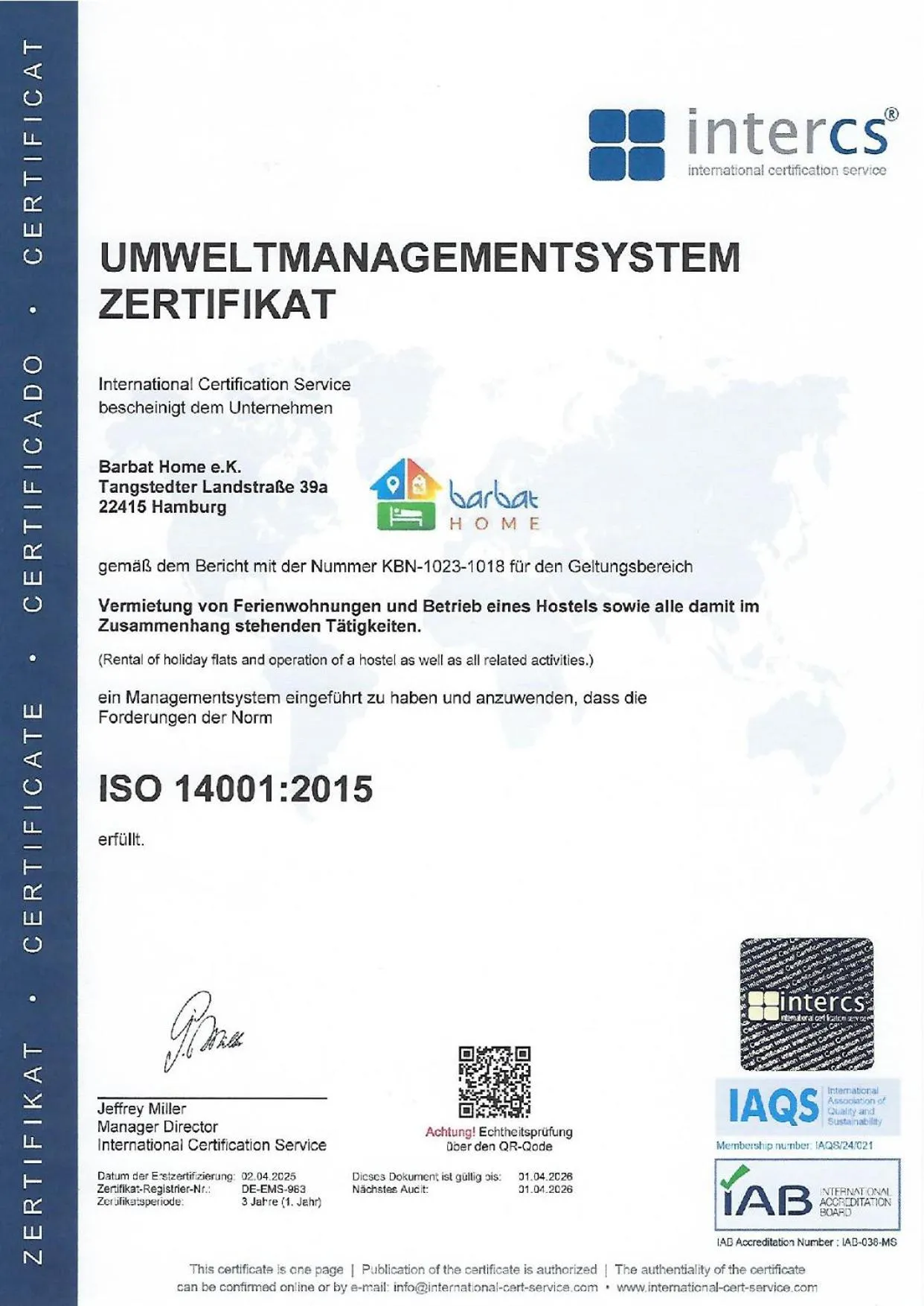 Logo/Certificate/Sign in Ferienwohnung im Hamburger Straße-2