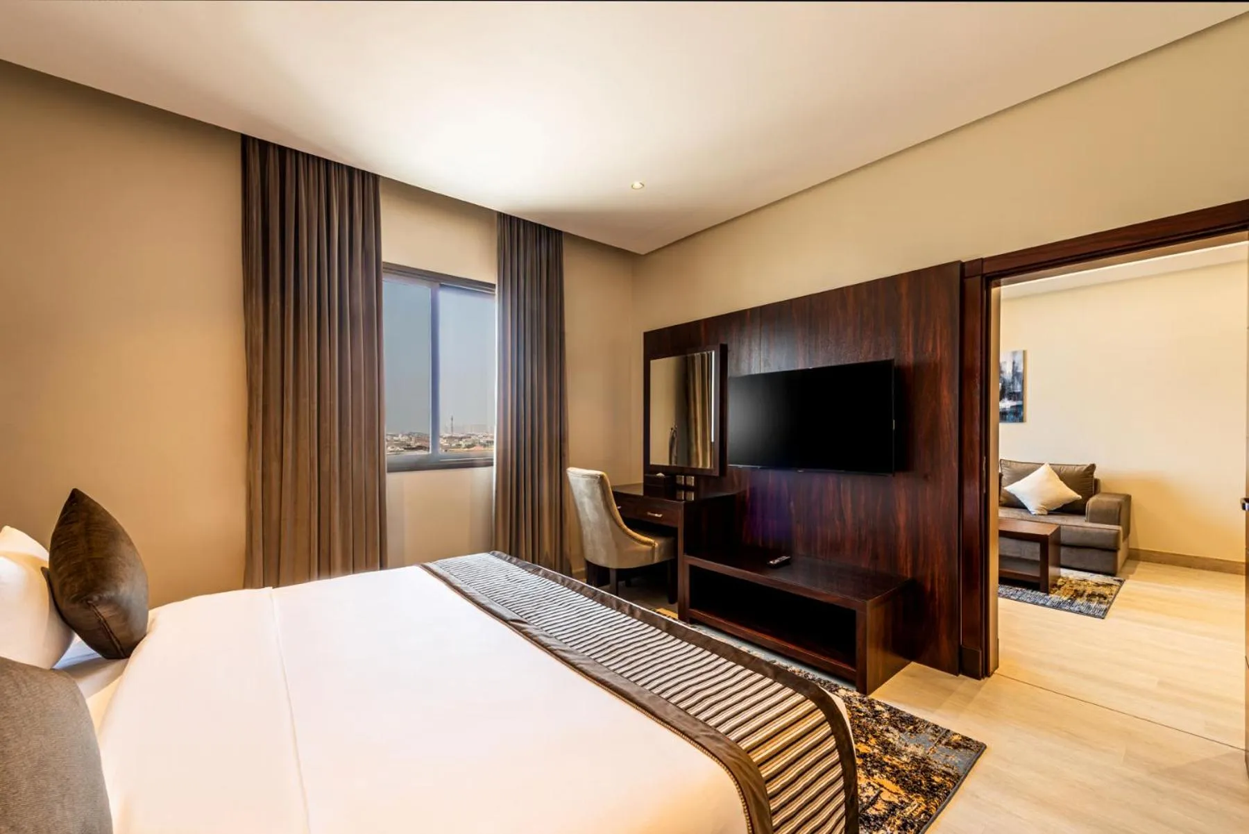 Bed in Beach View Hotel