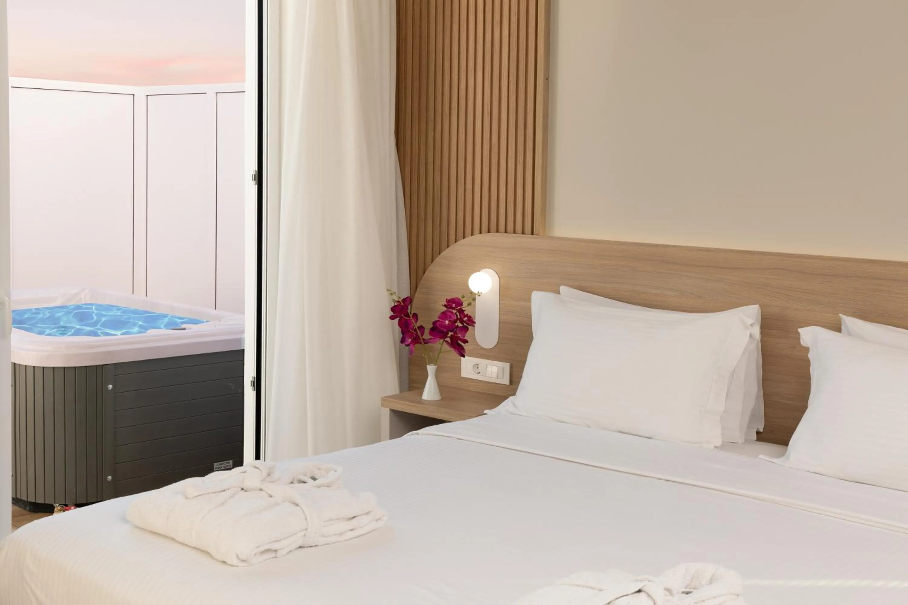 Bed in Epavli Grace Hotel