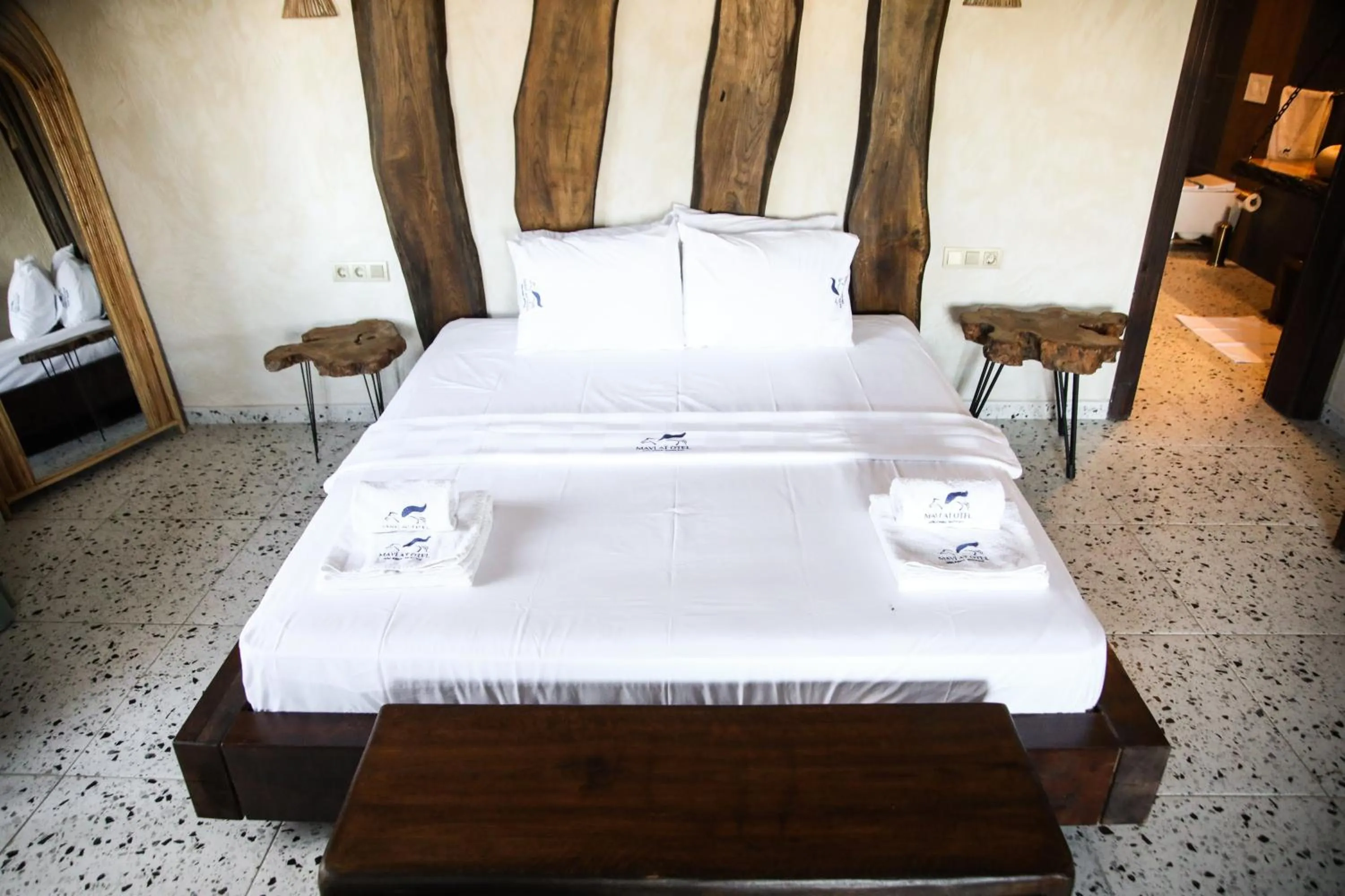 Bed in MAVİ AT HOTEL Blue Horse