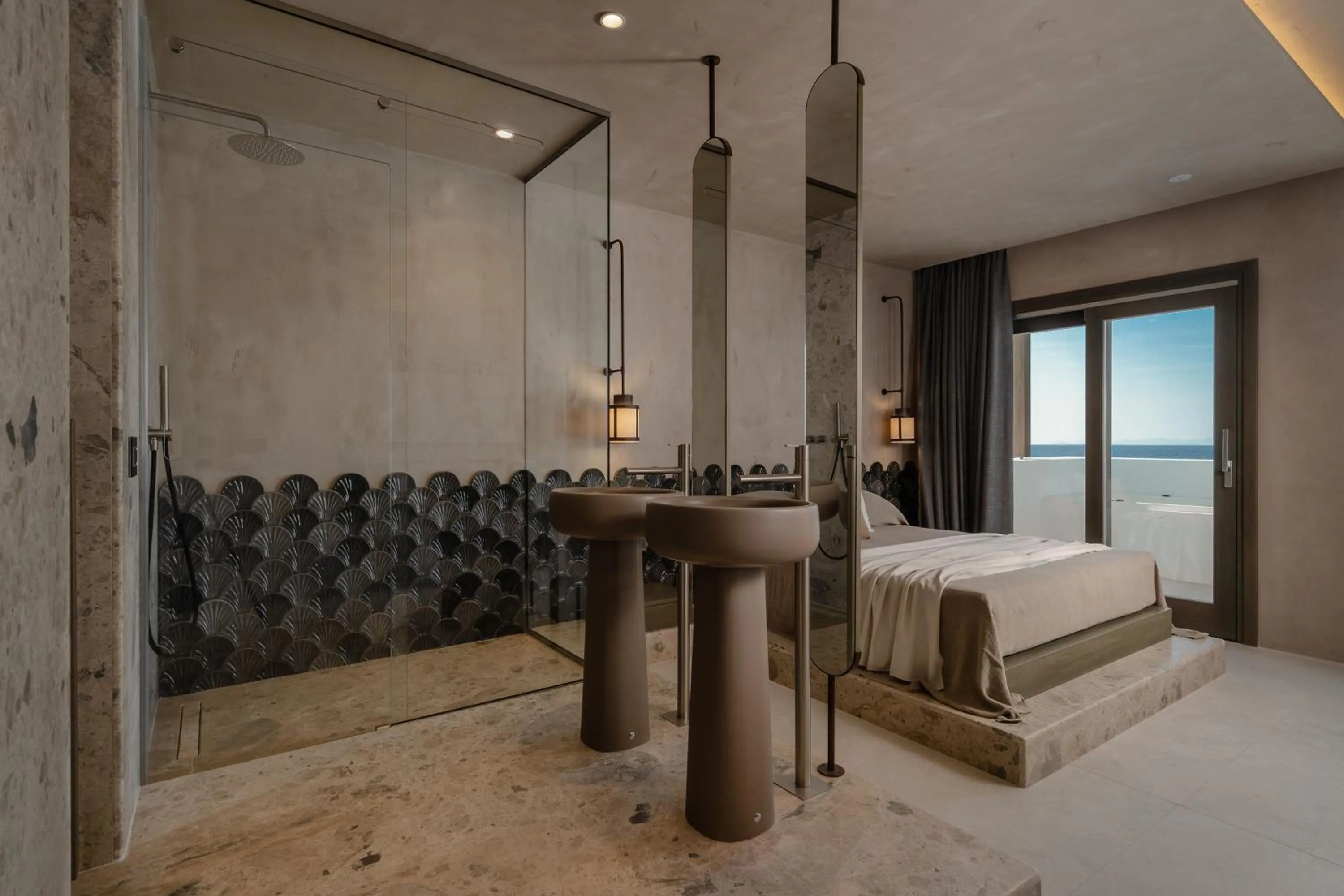 Bathroom, Bed in Naxos Rhyton